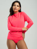 Blusa Proteção UV Feminina Lisa Rosa - Vicbela