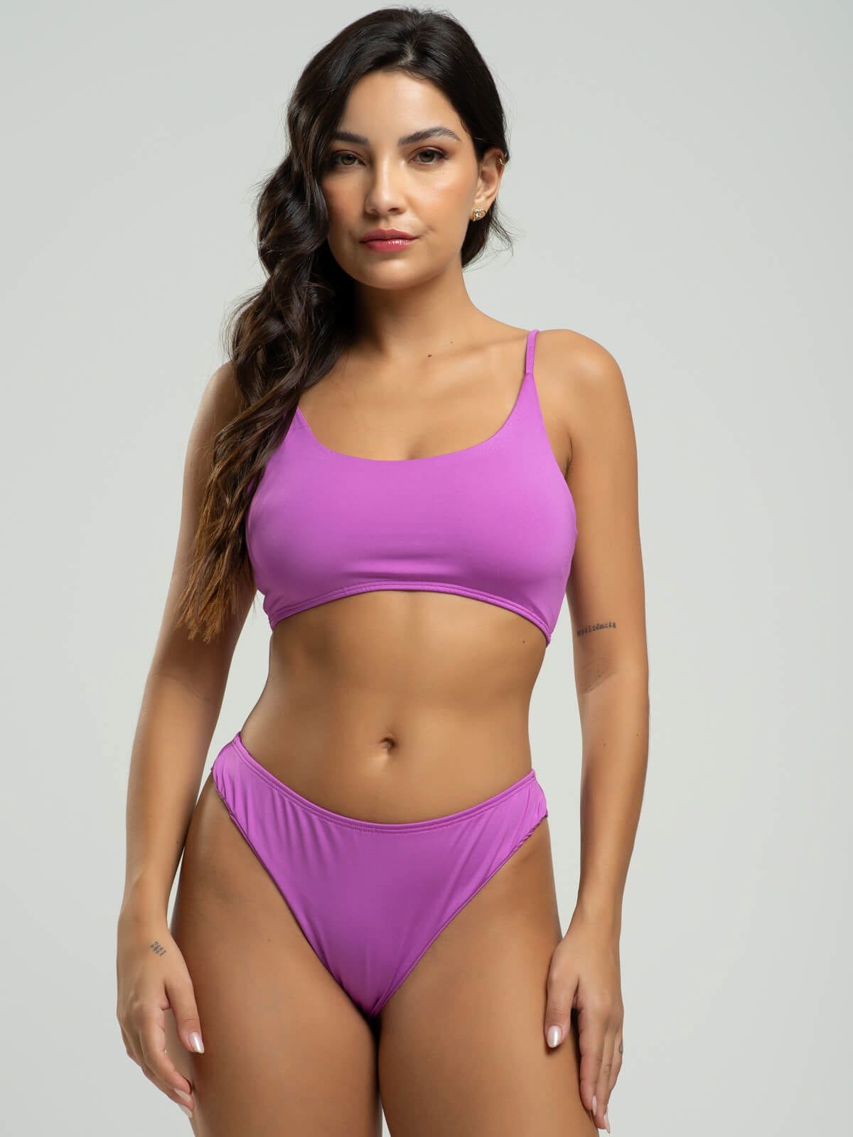 Biquíni Faixa Calcinha Fio Duplo Liso Roxo - Vicbela