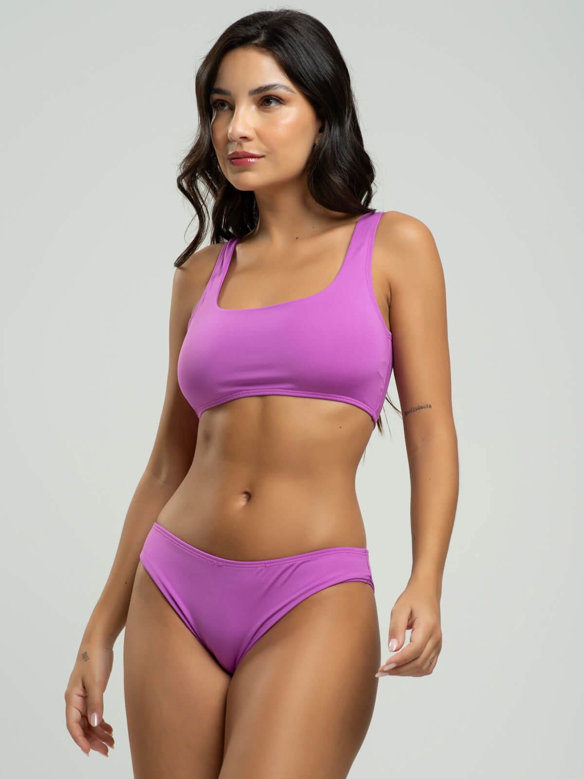 Biquini Regata Calcinha Comum Liso Roxo - Vicbela