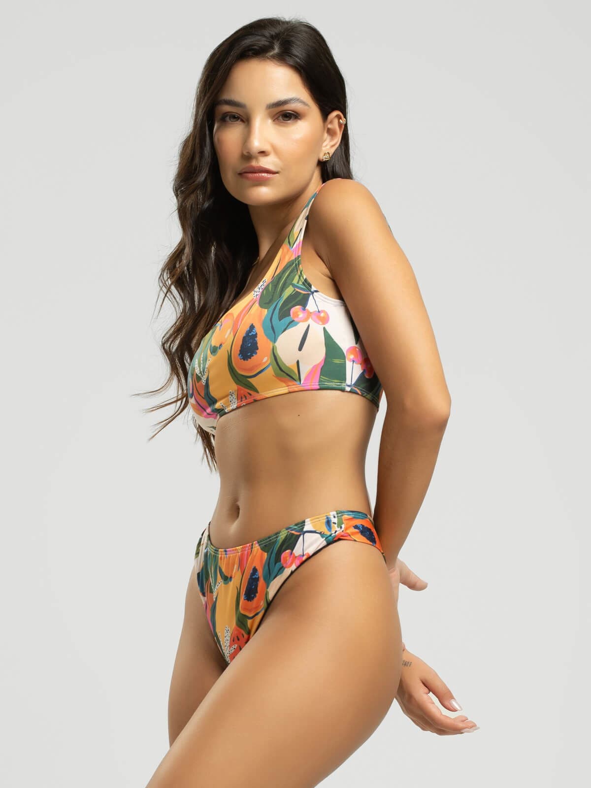 Biquini Regata Fio Duplo Estampado Mamão - Vicbela