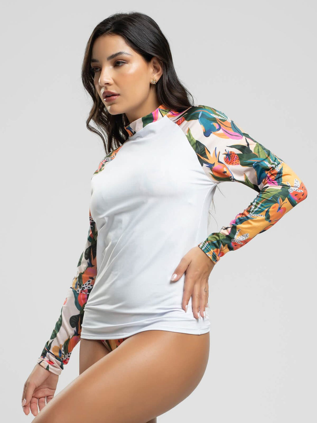 Blusa Proteção UV Feminina Estampada Mamão - Vicbela