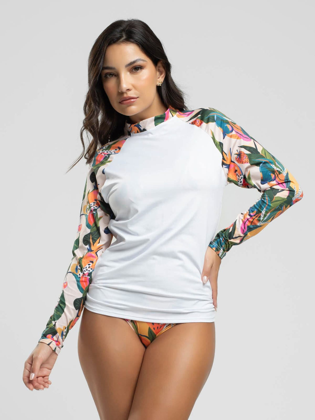 Blusa Proteção UV Feminina Estampada Mamão - Vicbela