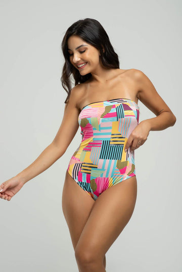 Body Maiô Tomara Que Caia Estampado Amarelo - Vicbela