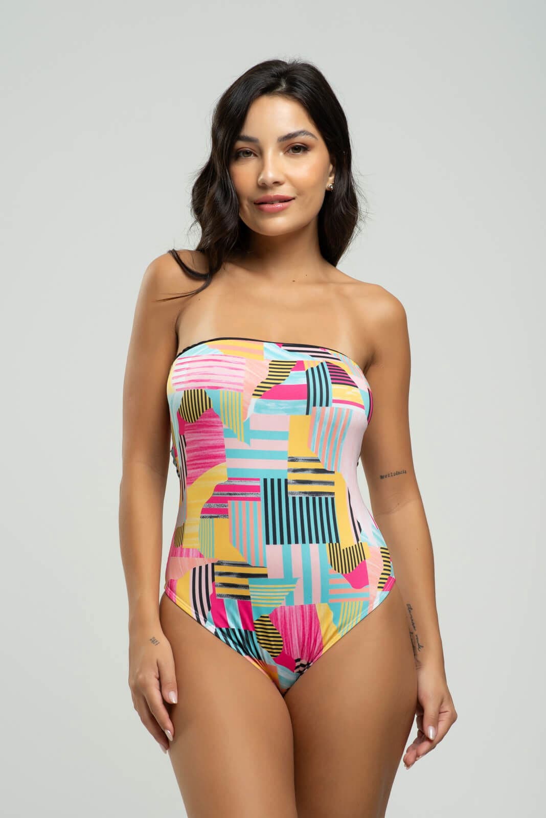 Body Maiô Tomara Que Caia Estampado Amarelo - Vicbela