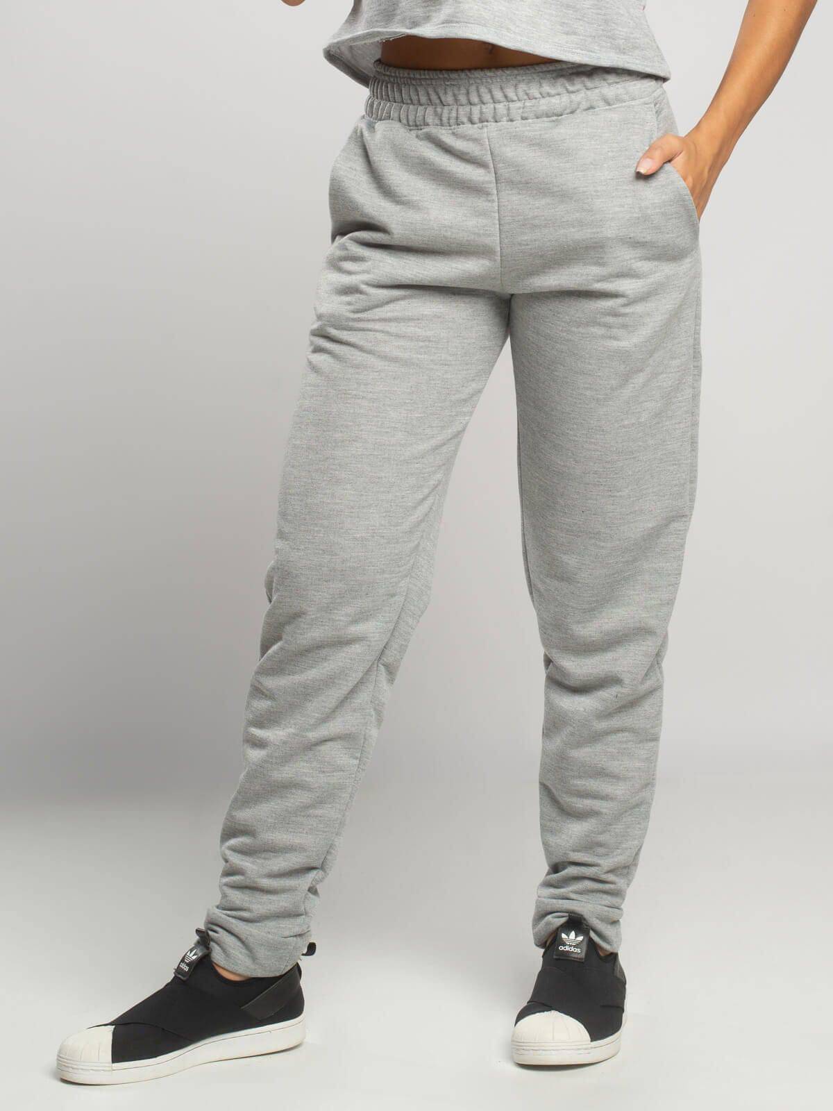 Calça Jogger Moletinho Cintura Média Cinza - Vicbela