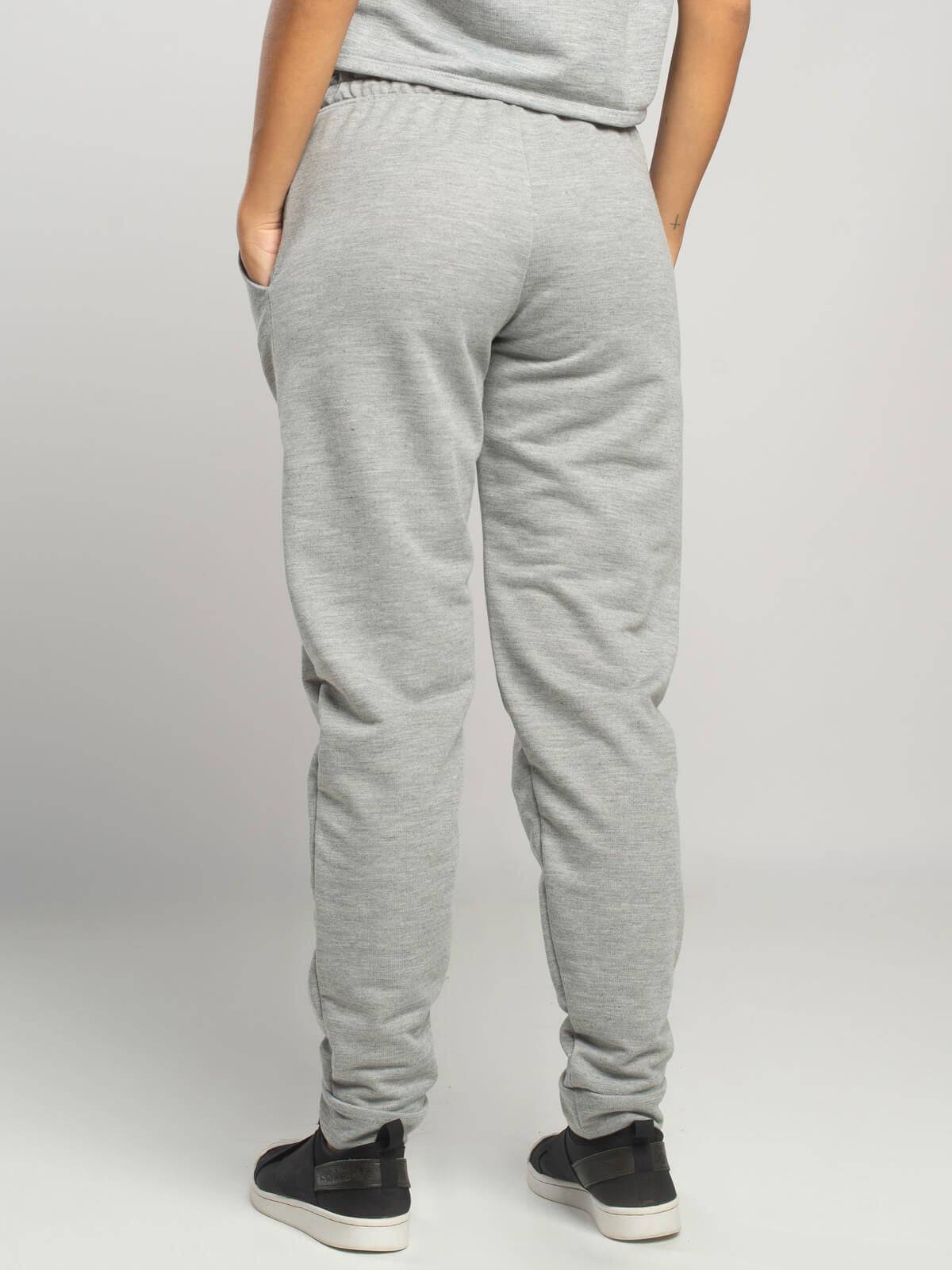 Calça Jogger Moletinho Cintura Média Cinza - Vicbela