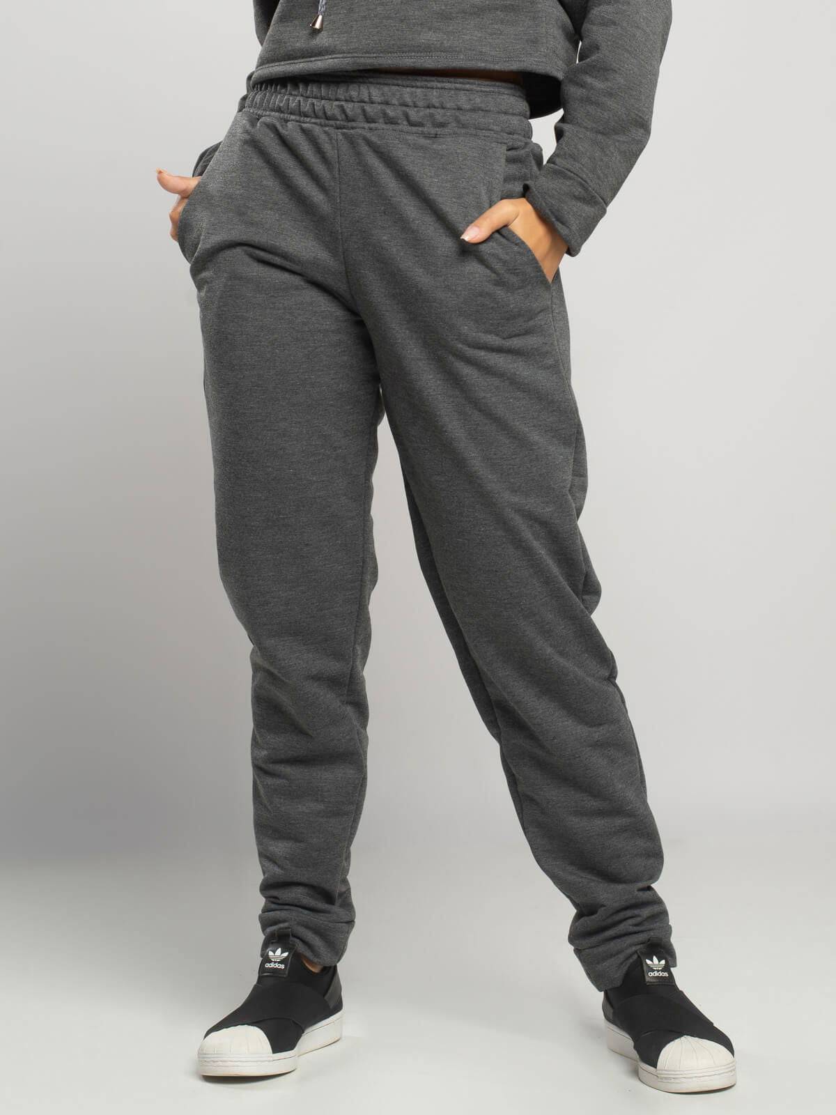 Calça Jogger Moletinho Cintura Média Grafite - Vicbela