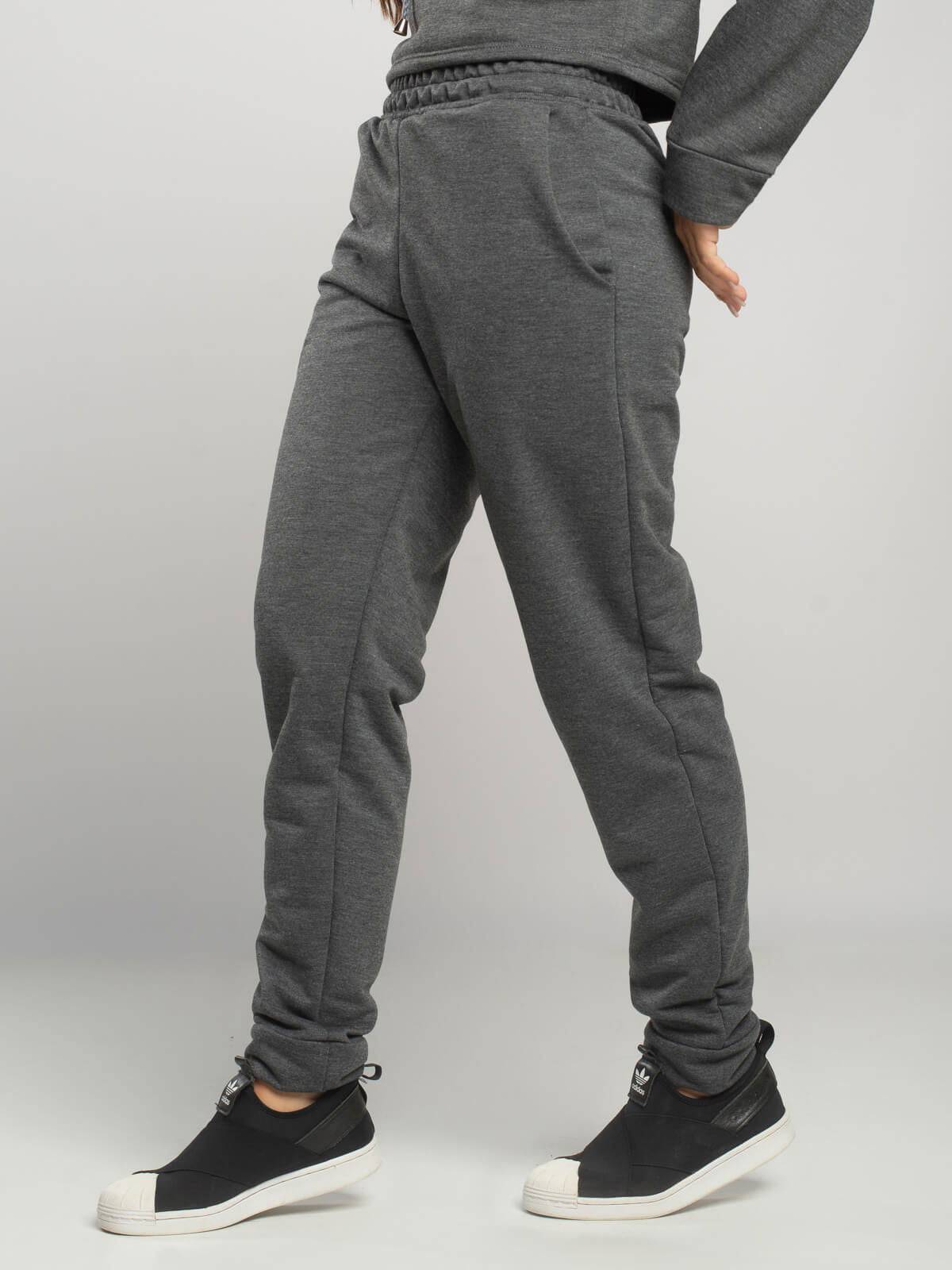 Calça Jogger Moletinho Cintura Média Grafite - Vicbela