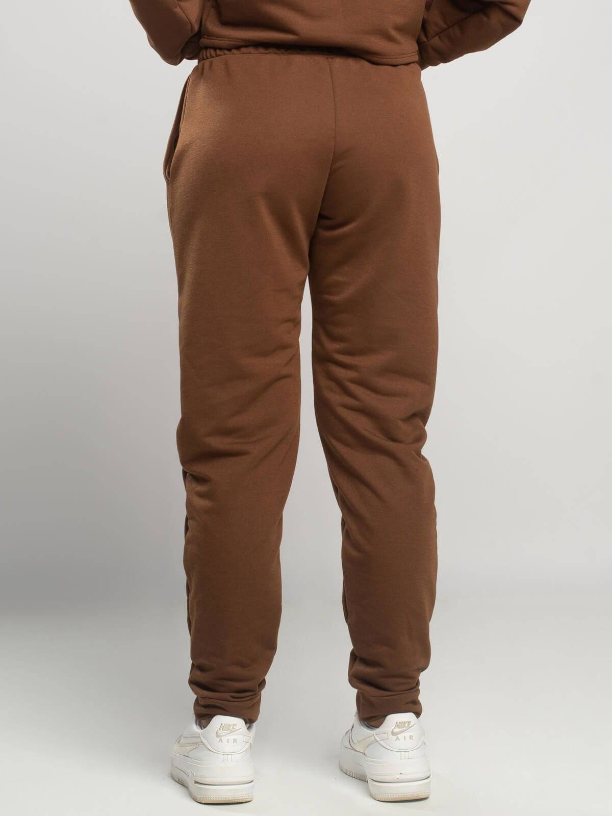 Calça Jogger Moletinho Cintura Média Marrom - Vicbela