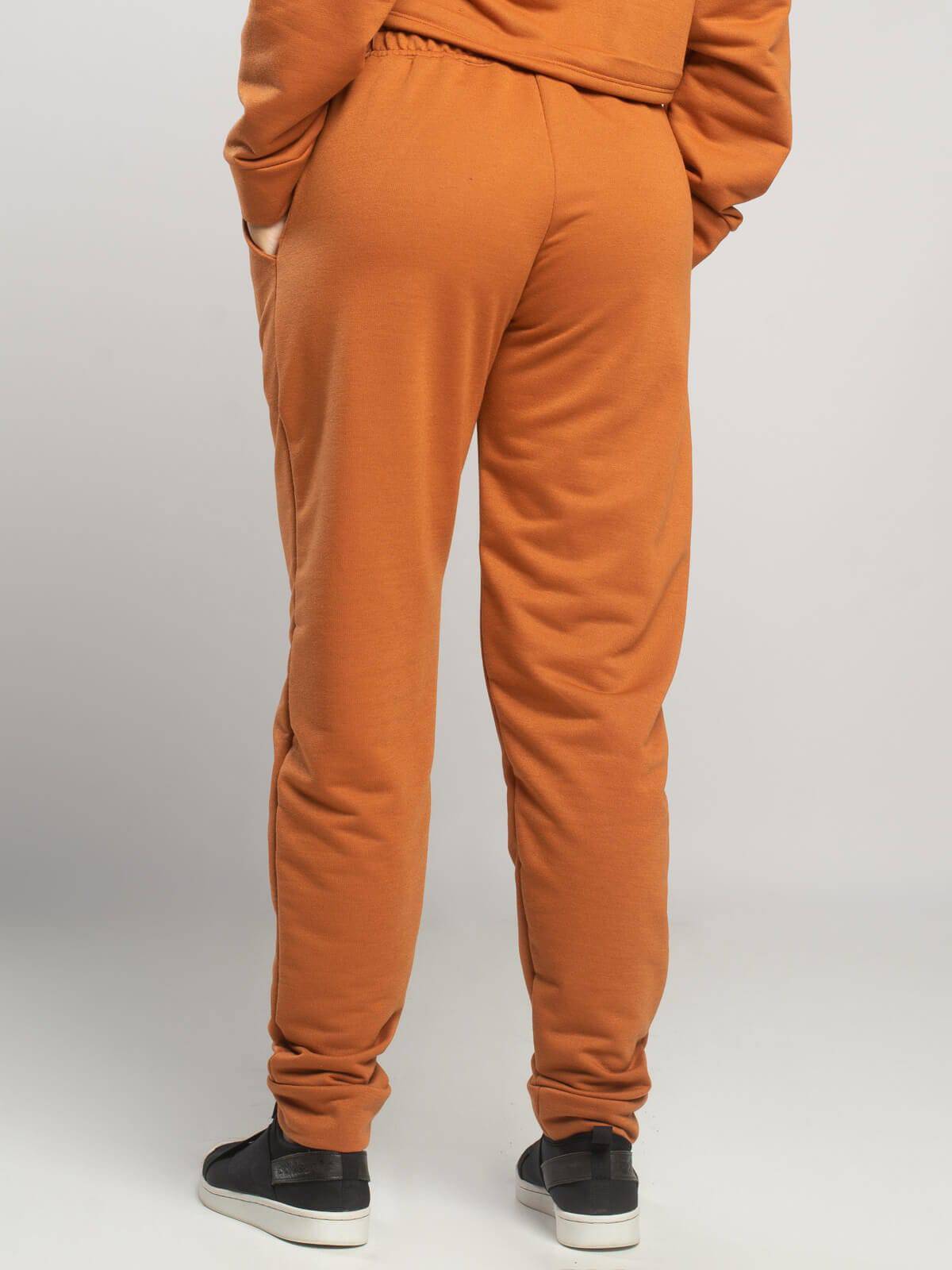 Calça Jogger Moletinho Cintura Média Terracota - Vicbela