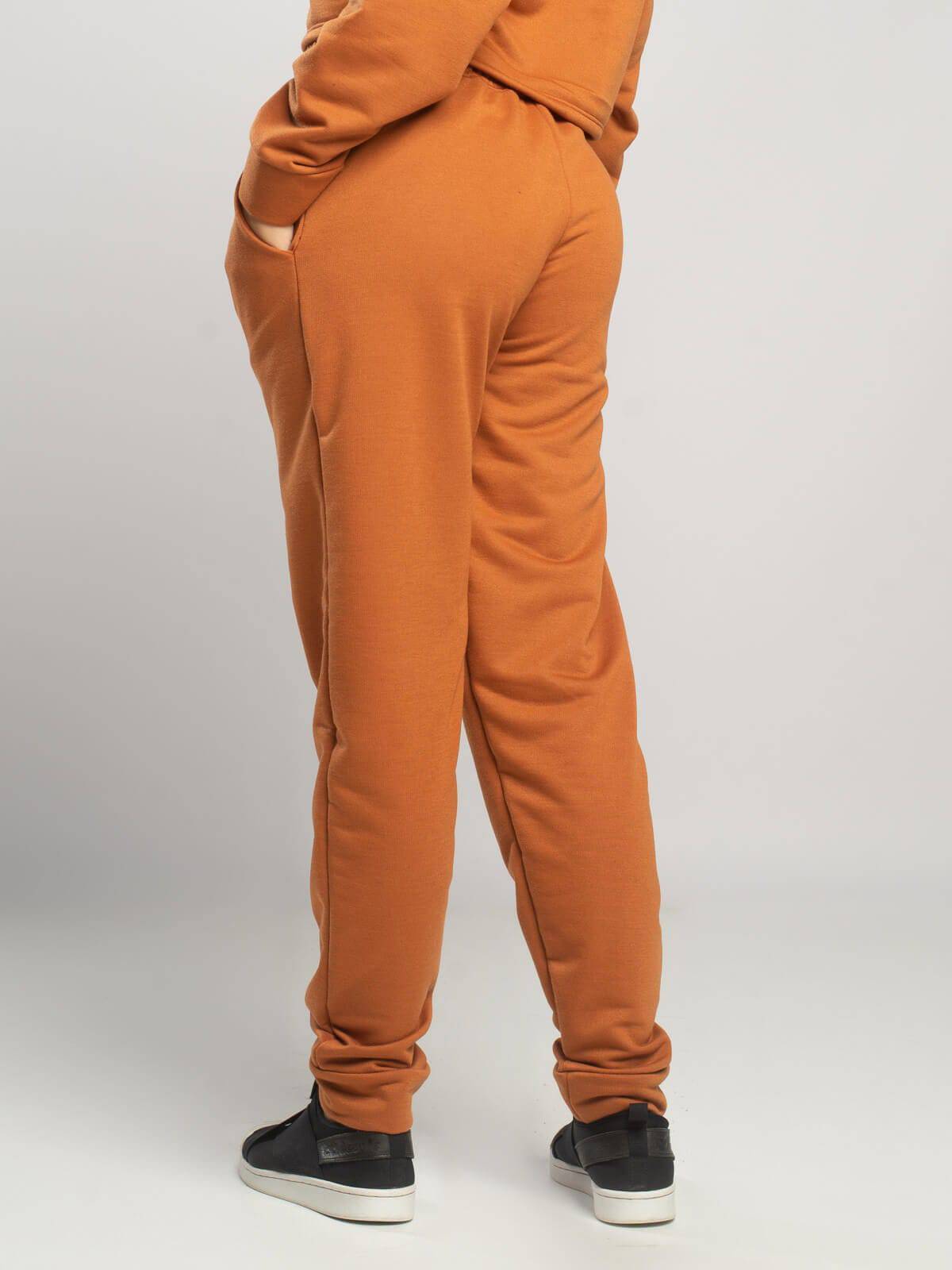 Calça Jogger Moletinho Cintura Média Terracota - Vicbela