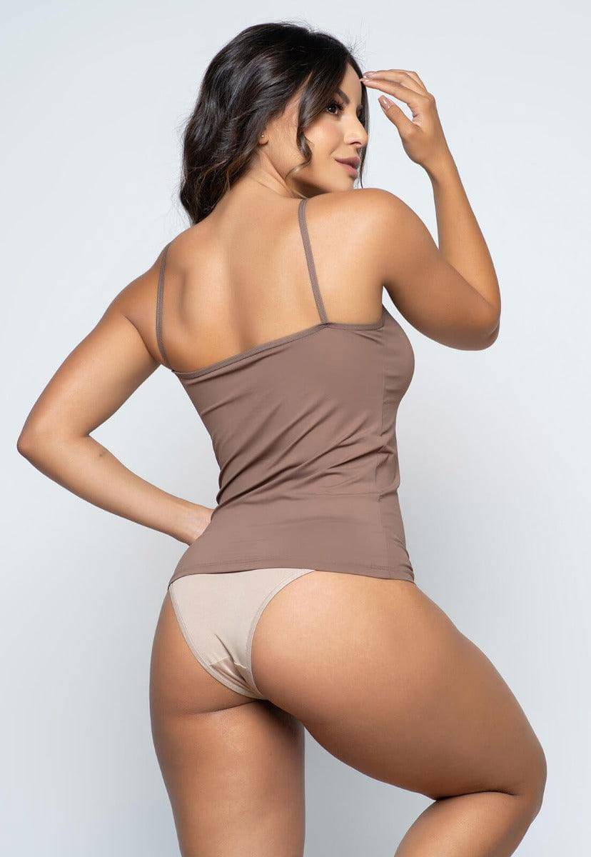 Camisete Básico Segunda Pele Castanho - Vicbela