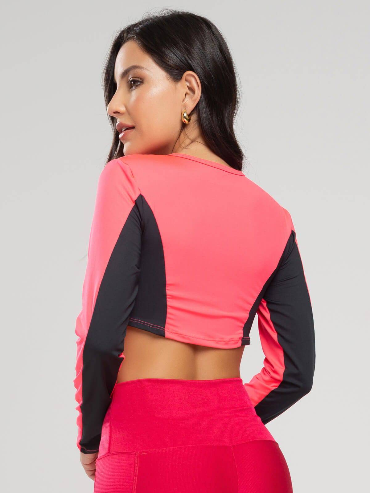 Cropped Proteção UV Faixa nas Costas Rosa - Vicbela