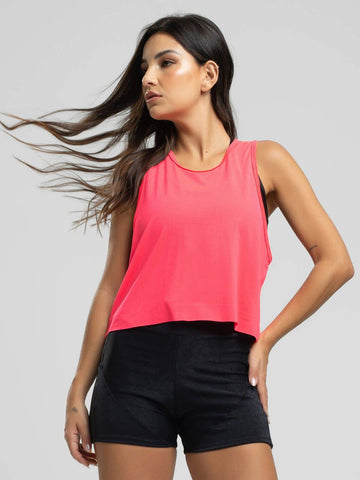 Cropped Regata Fitness Beach Tennis Rosa - Vicbela