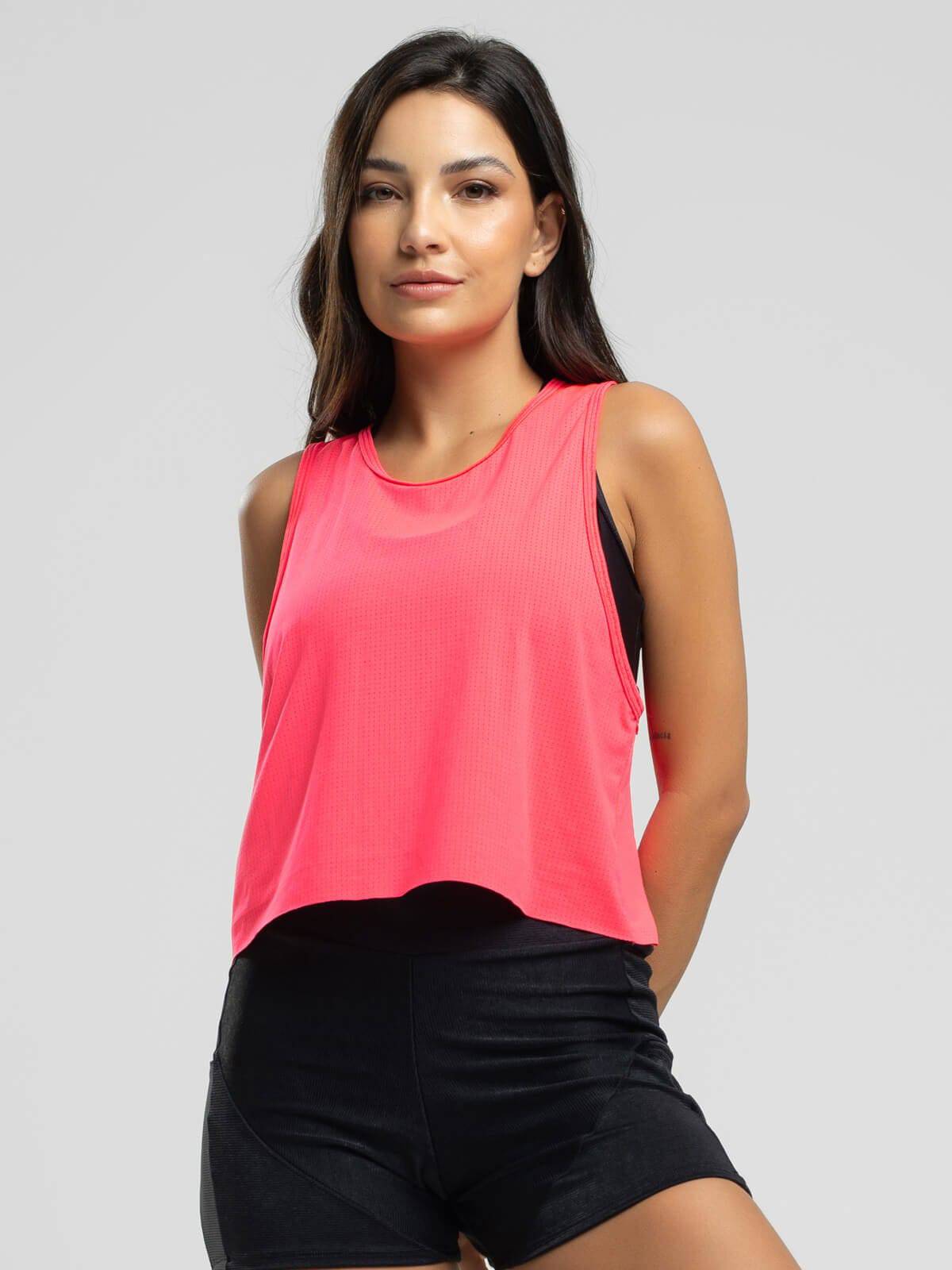 Cropped Regata Fitness Beach Tennis Rosa - Vicbela