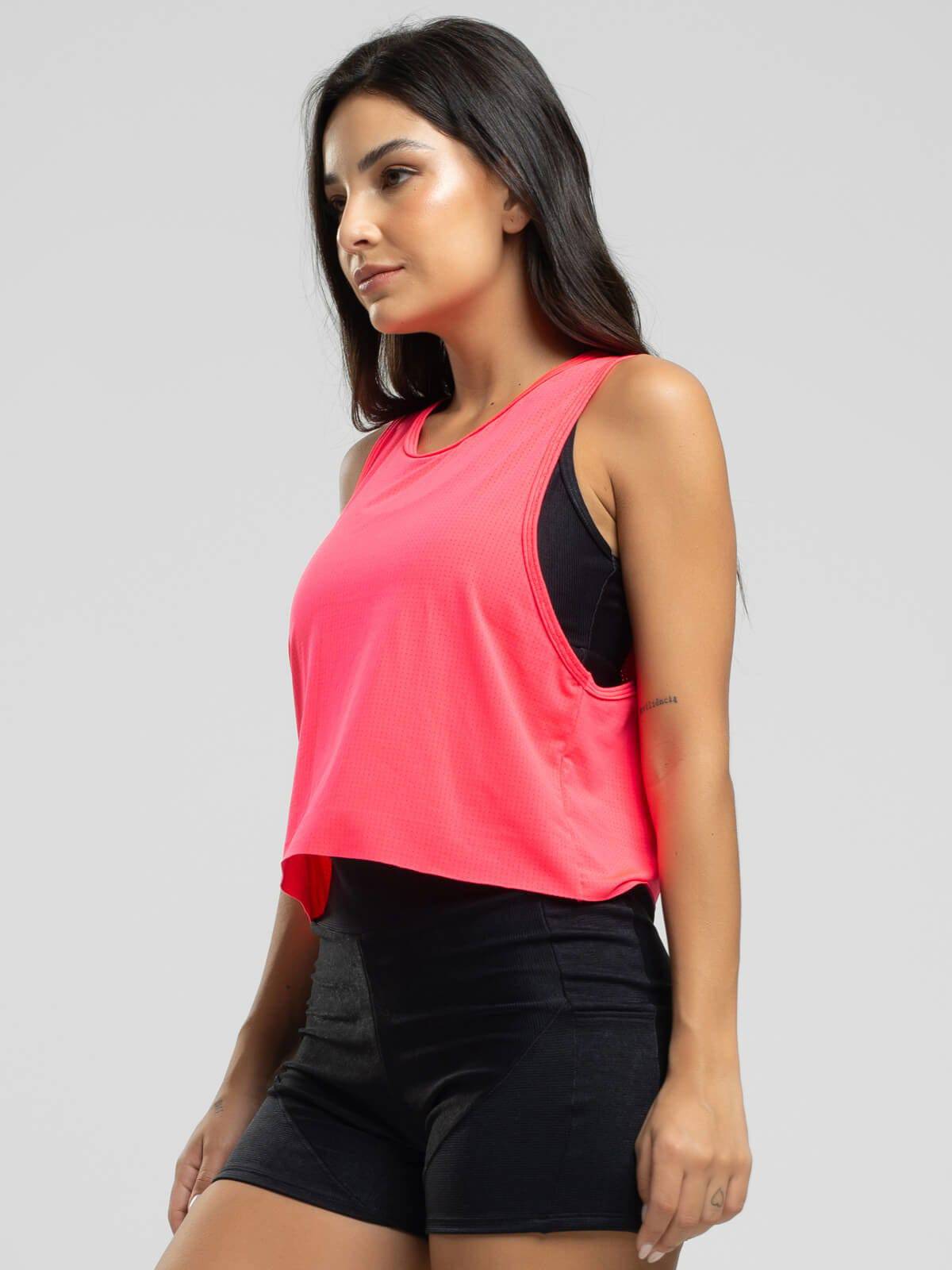 Cropped Regata Fitness Beach Tennis Rosa - Vicbela