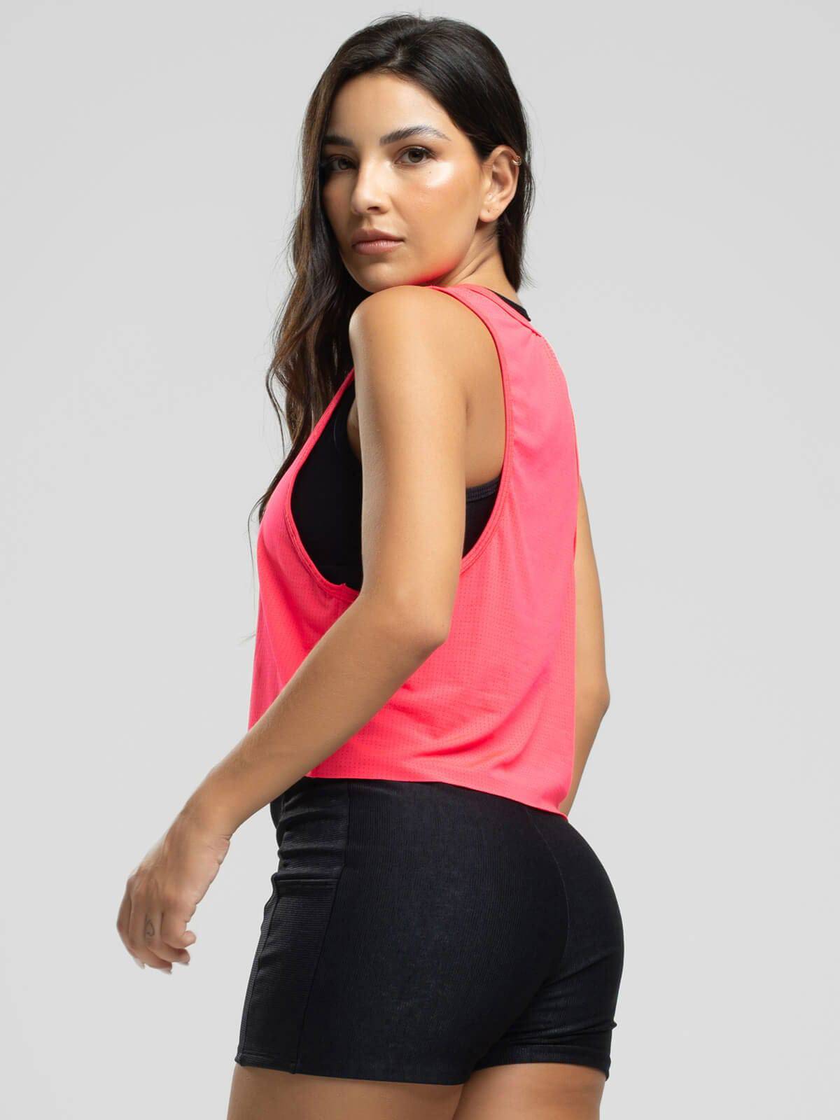 Cropped Regata Fitness Beach Tennis Rosa - Vicbela