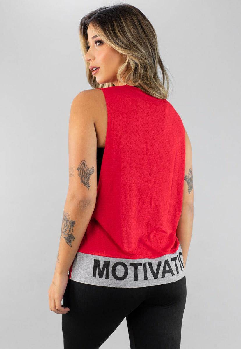 Regata Feminina Fitness Motivation Vermelho - Vicbela