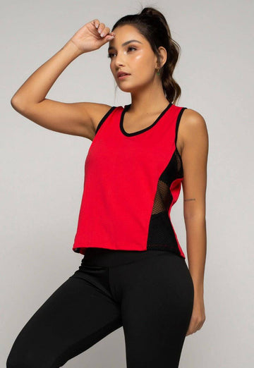 Regata Telinha Feminina Fitness Vermelha - Vicbela