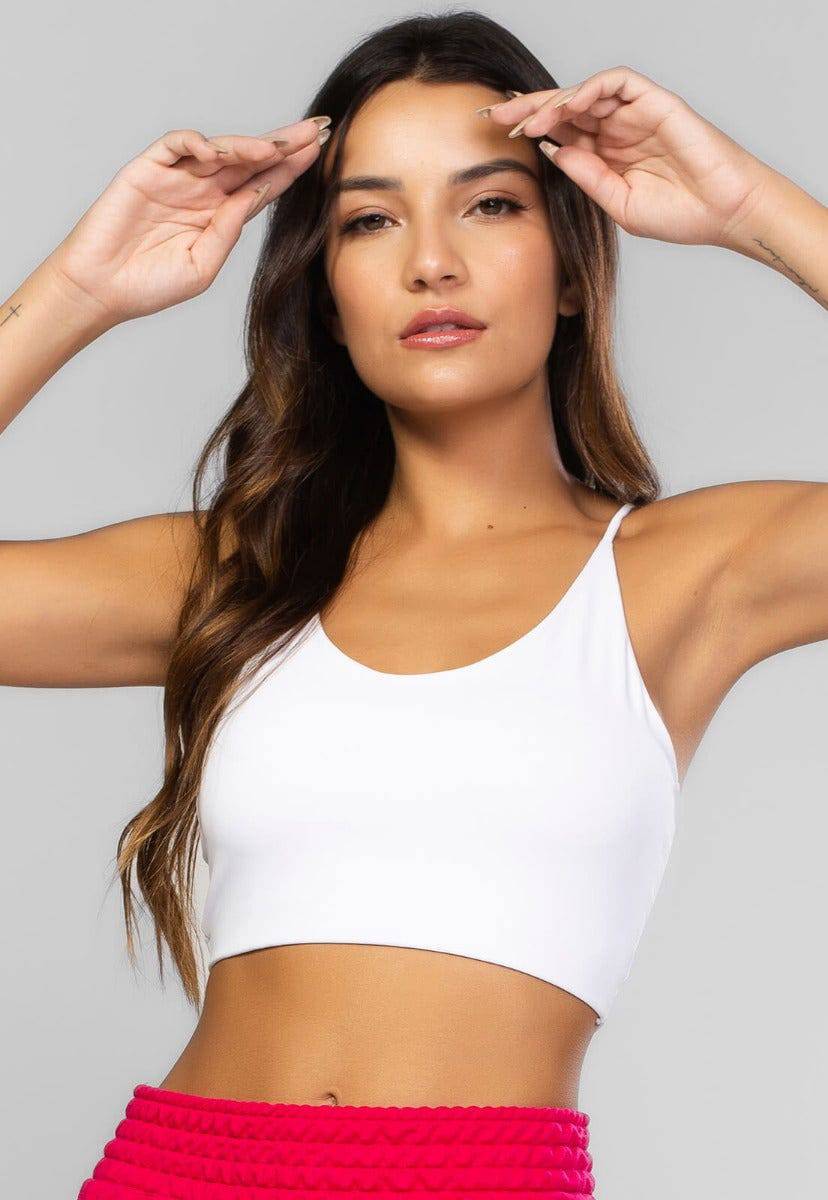 Top Alcinha Microfibra Branco - Vicbela