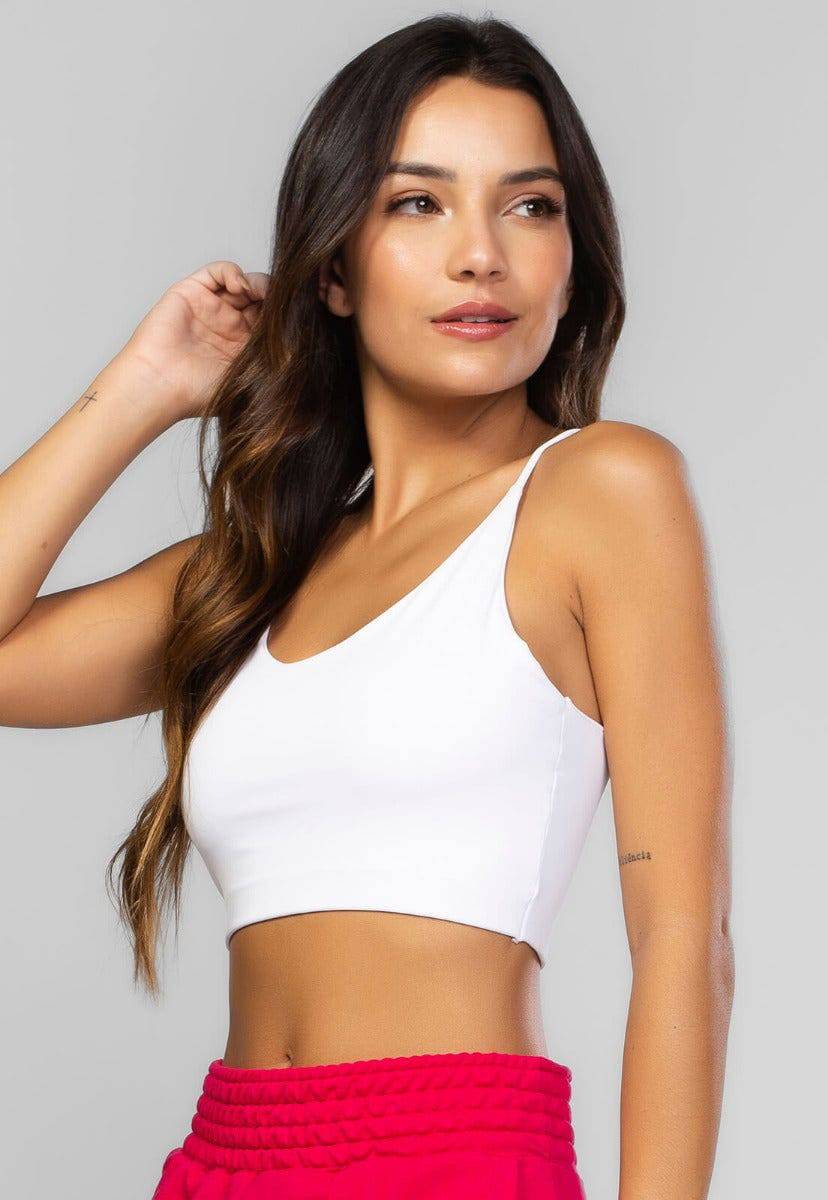 Top Alcinha Microfibra Branco - Vicbela