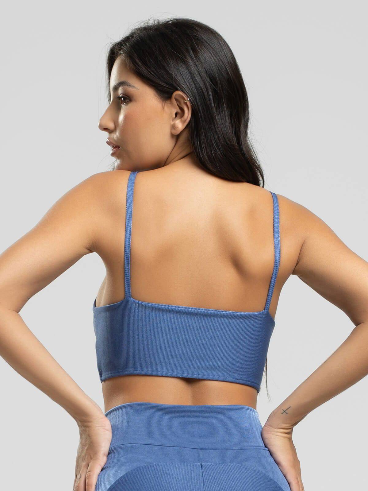 Top Fitness Alcinha Suplex Wonder Azul - Vicbela