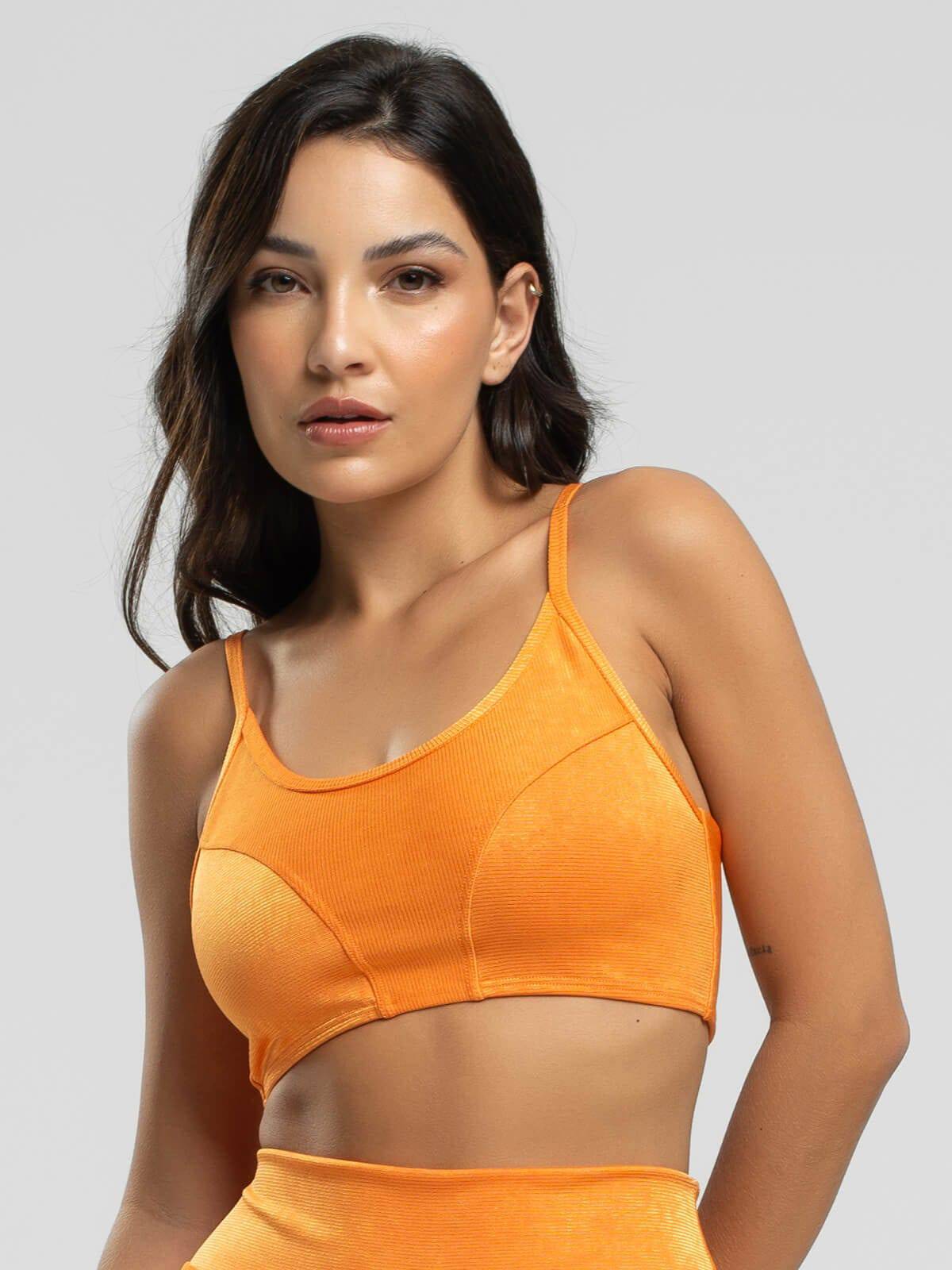 Top Fitness Alcinha Suplex Wonder Laranja - Vicbela