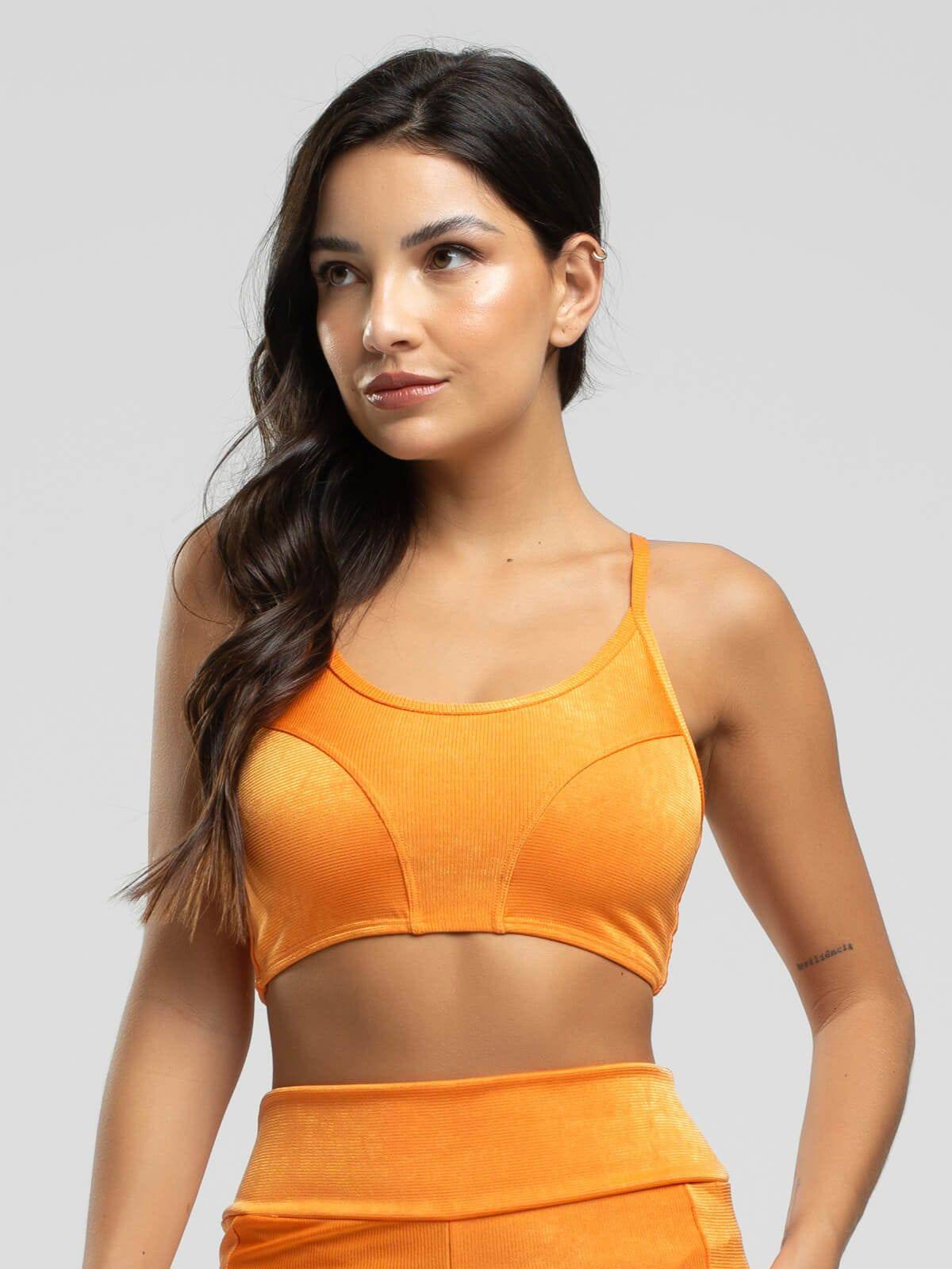 Top Fitness Alcinha Suplex Wonder Laranja - Vicbela