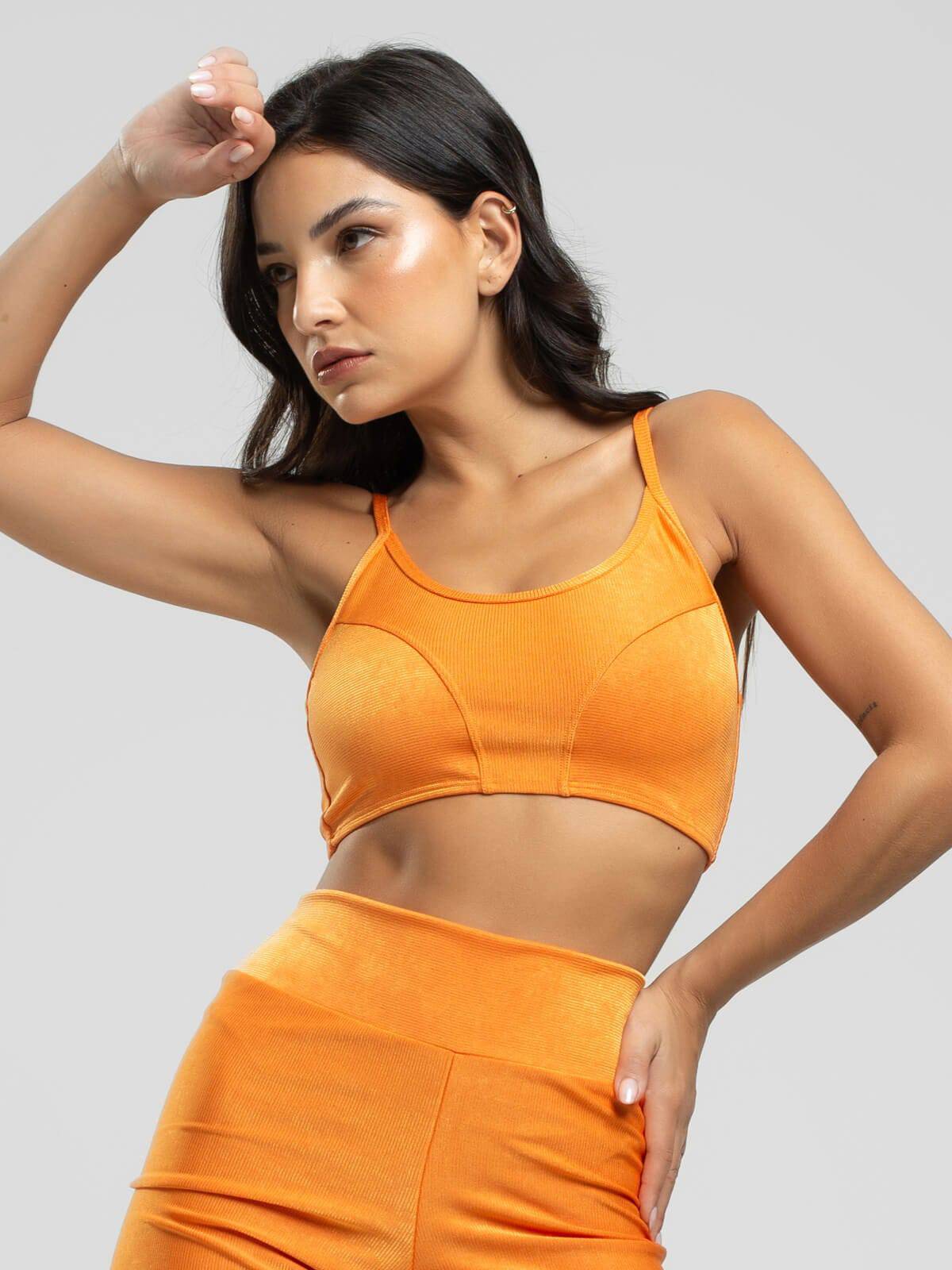 Top Fitness Alcinha Suplex Wonder Laranja - Vicbela