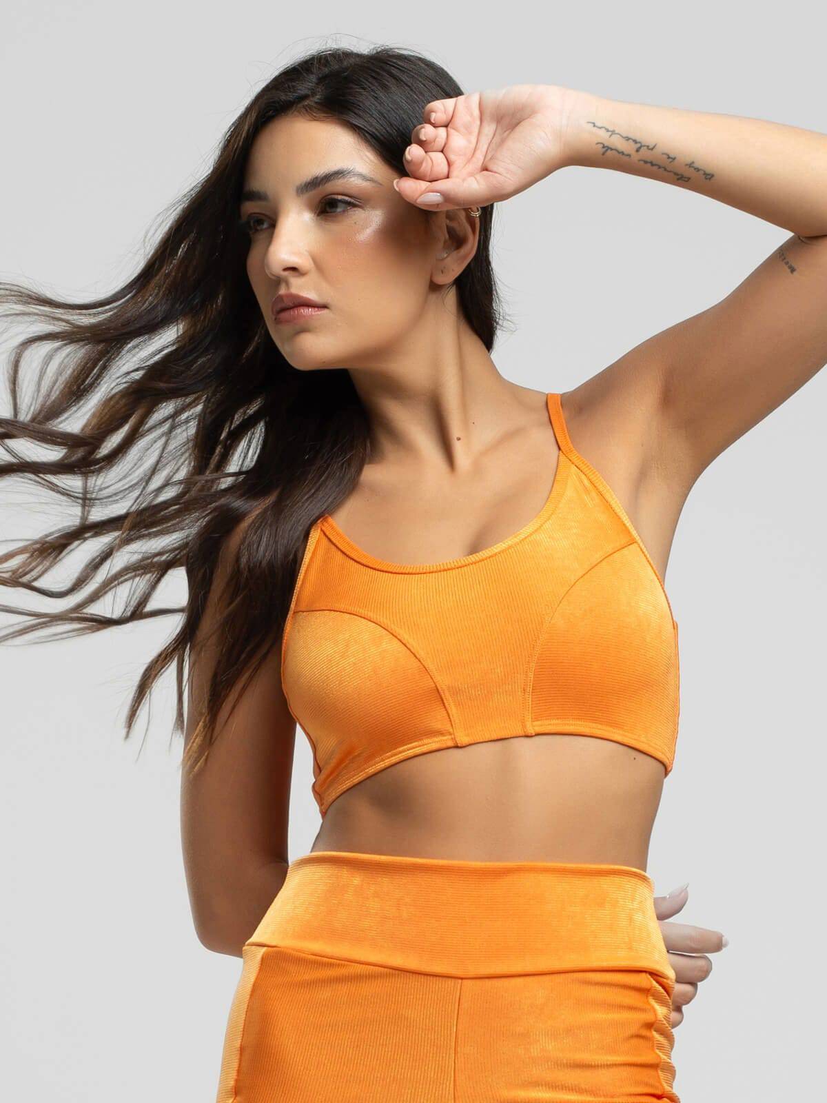 Top Fitness Alcinha Suplex Wonder Laranja - Vicbela