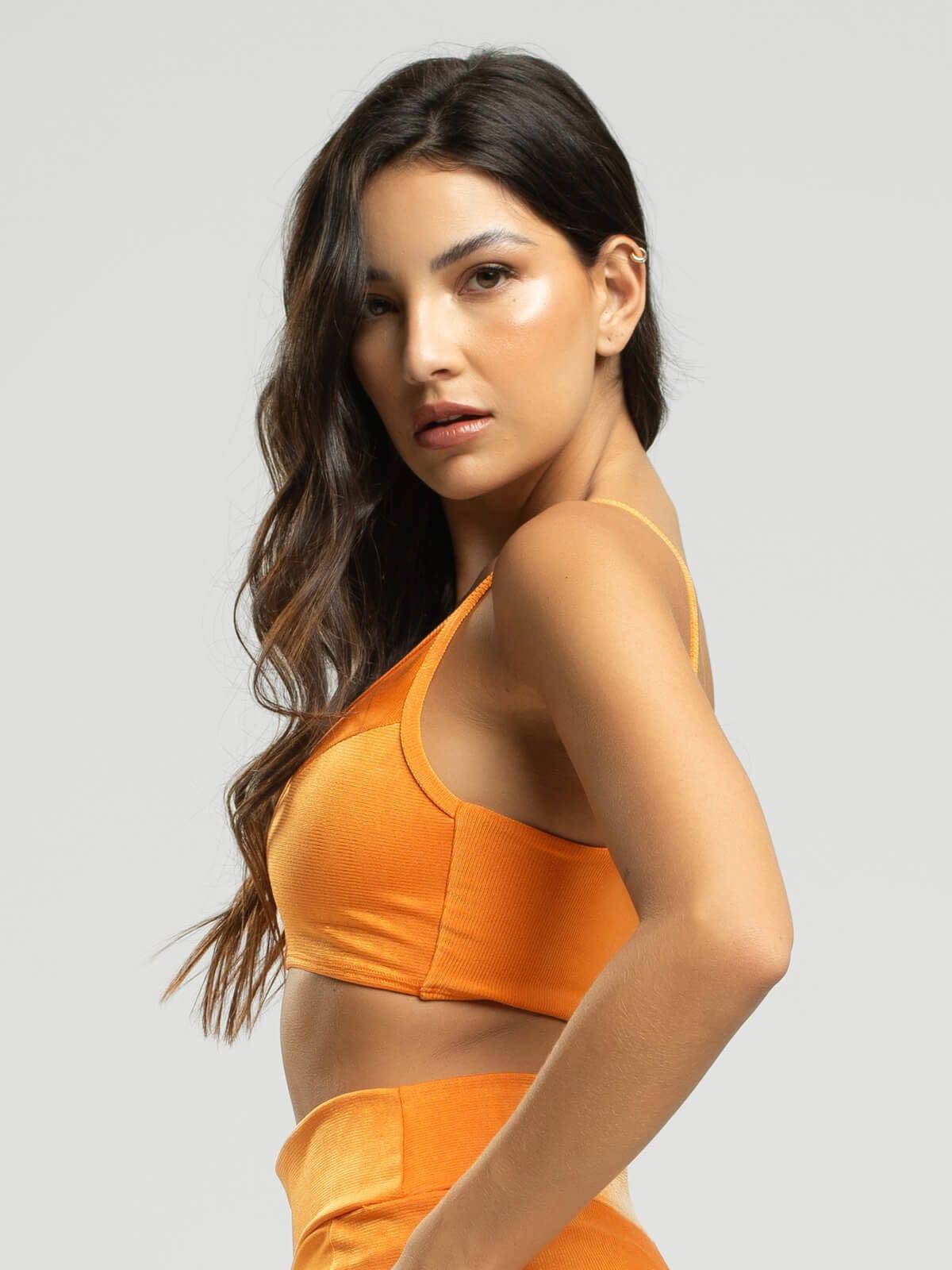 Top Fitness Alcinha Suplex Wonder Laranja - Vicbela