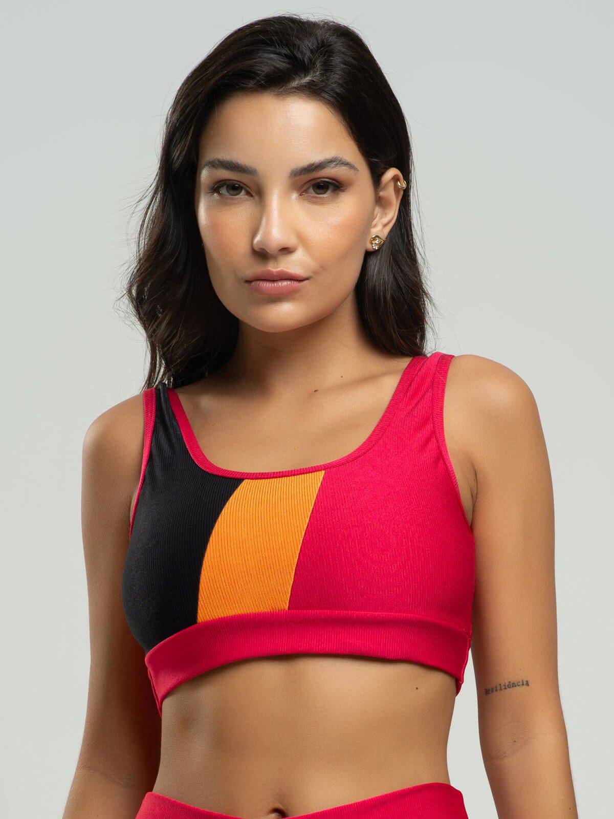 Top Regata Fitness Colorido Suplex Wonder Rosa - Vicbela