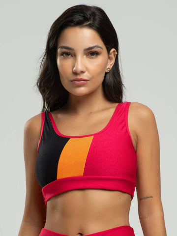 Top Regata Fitness Colorido Suplex Wonder Rosa - Vicbela