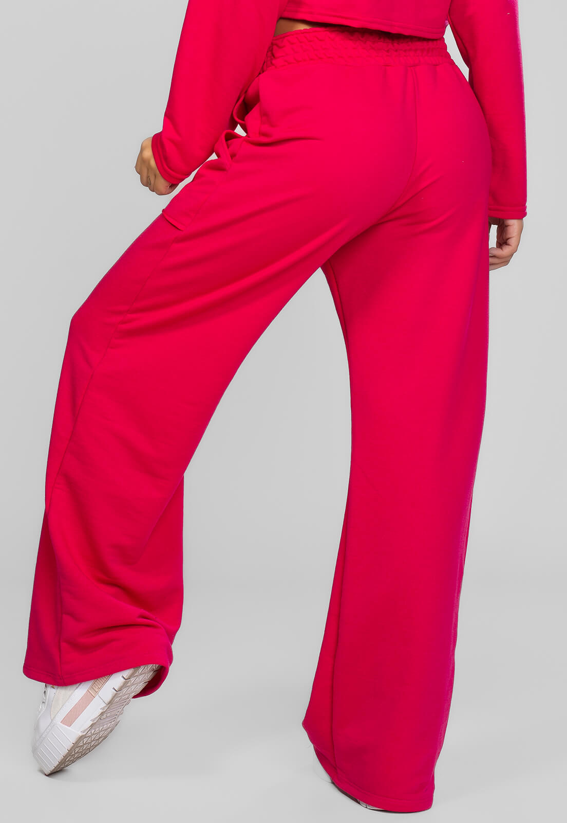 Calça Pantalona Moletinho Pink - Vicbela