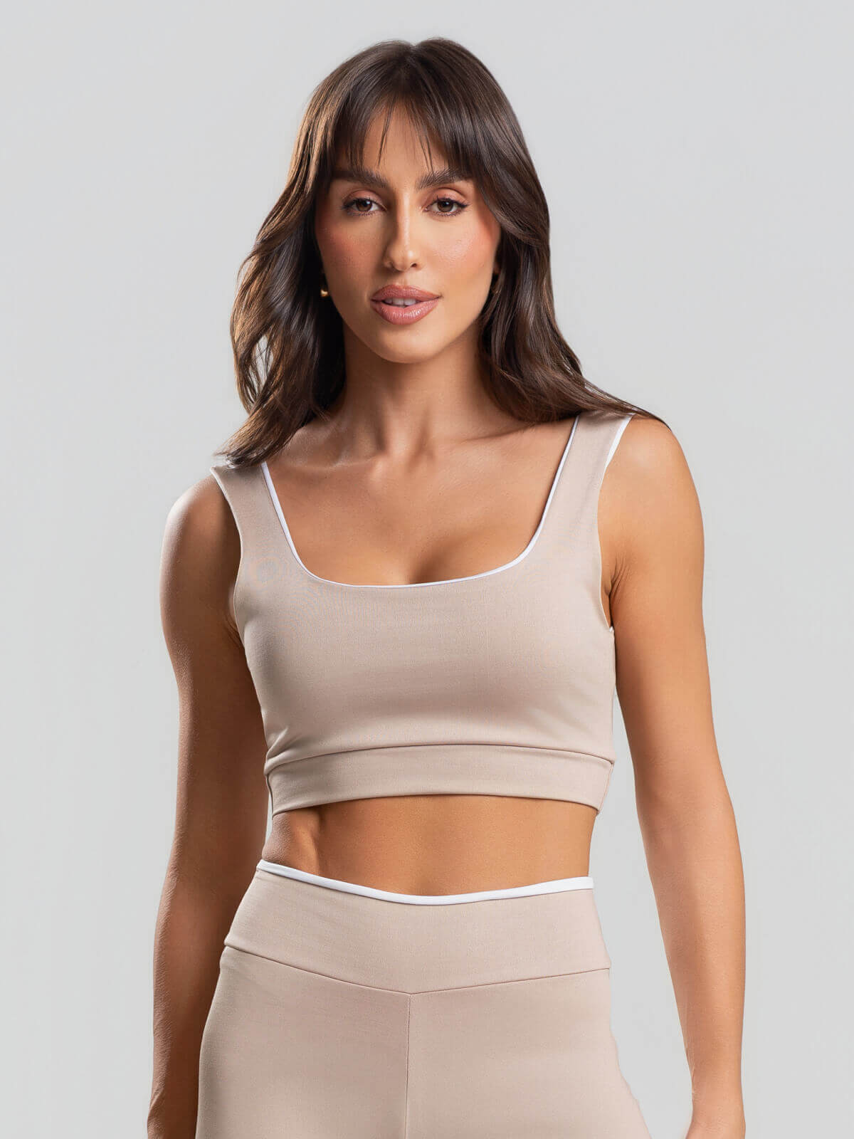 Top Regata Bicolor Suplex Bege - Vicbela