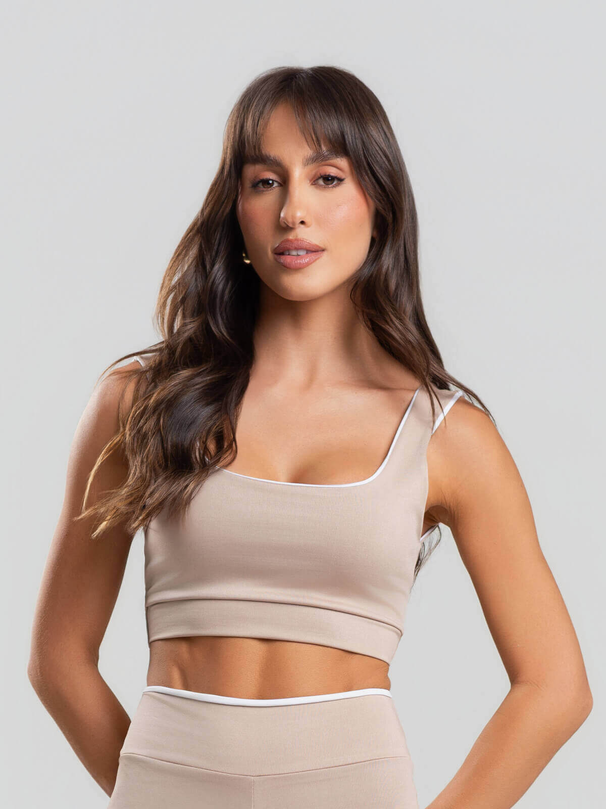 Top Regata Bicolor Suplex Bege - Vicbela