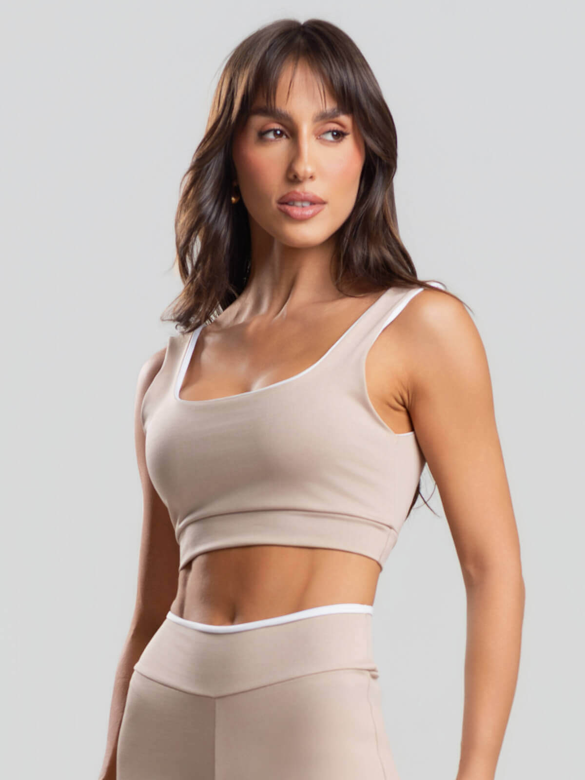 Top Regata Bicolor Suplex Bege - Vicbela