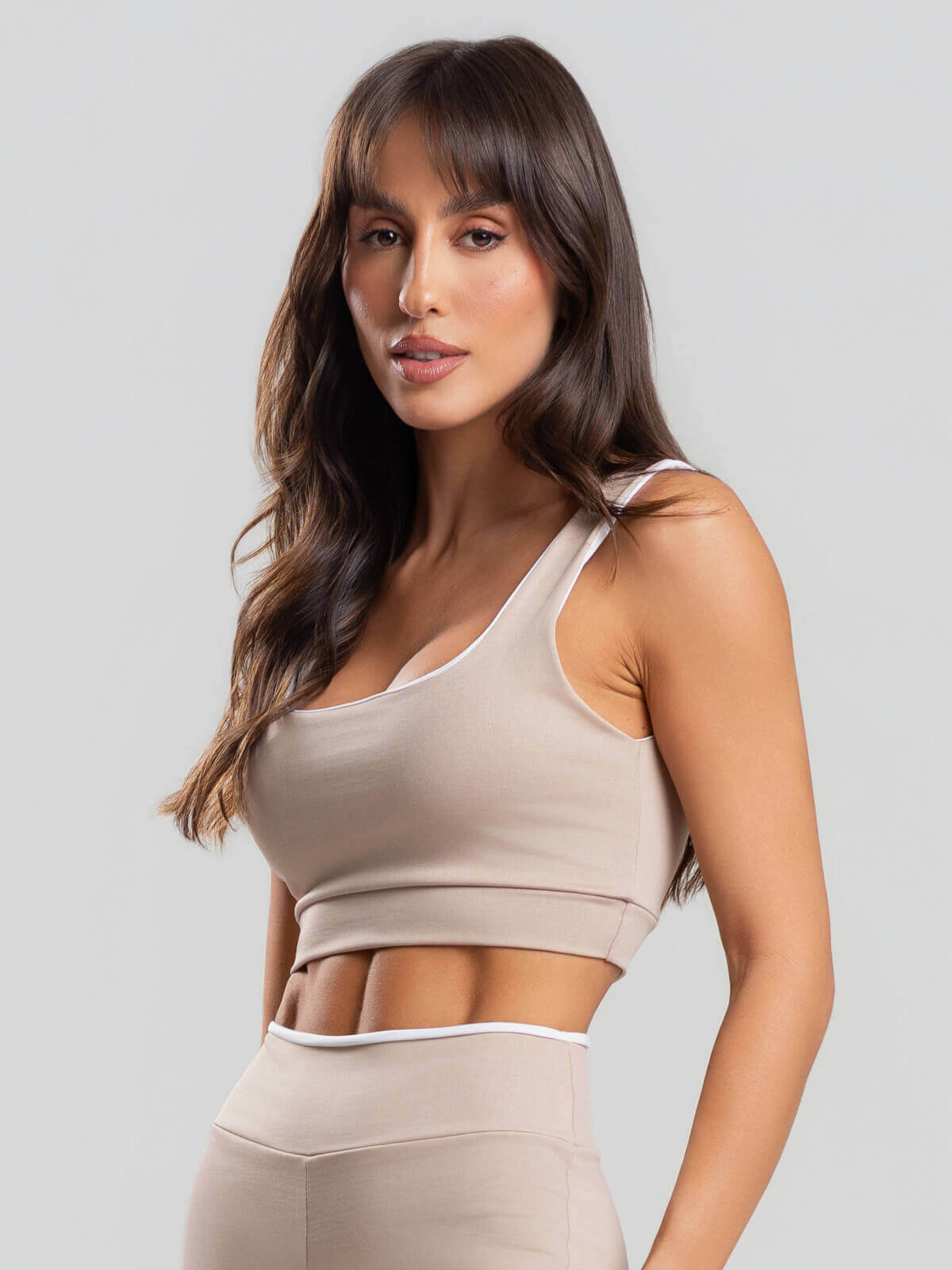 Top Regata Bicolor Suplex Bege - Vicbela