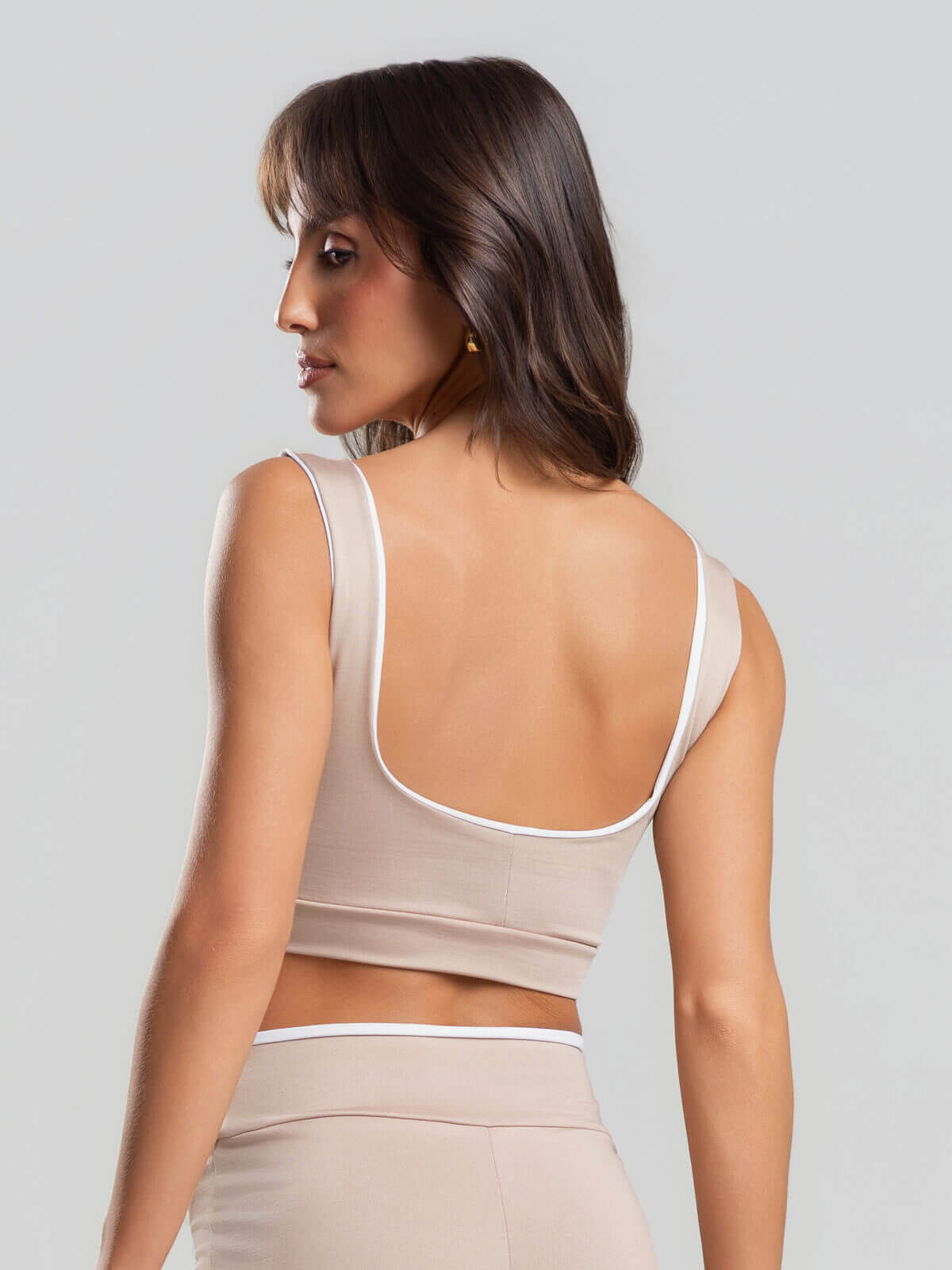 Top Regata Bicolor Suplex Bege - Vicbela