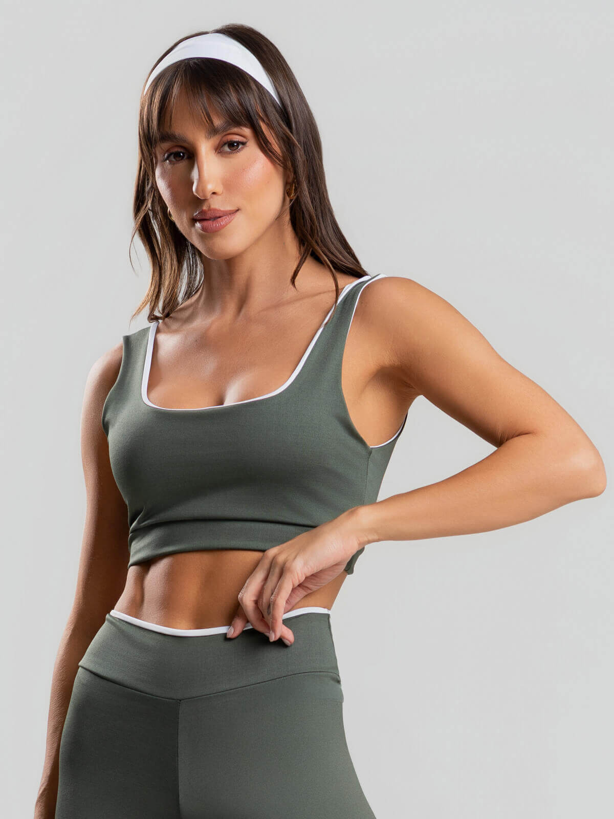 Top Regata Bicolor Suplex Verde - Vicbela