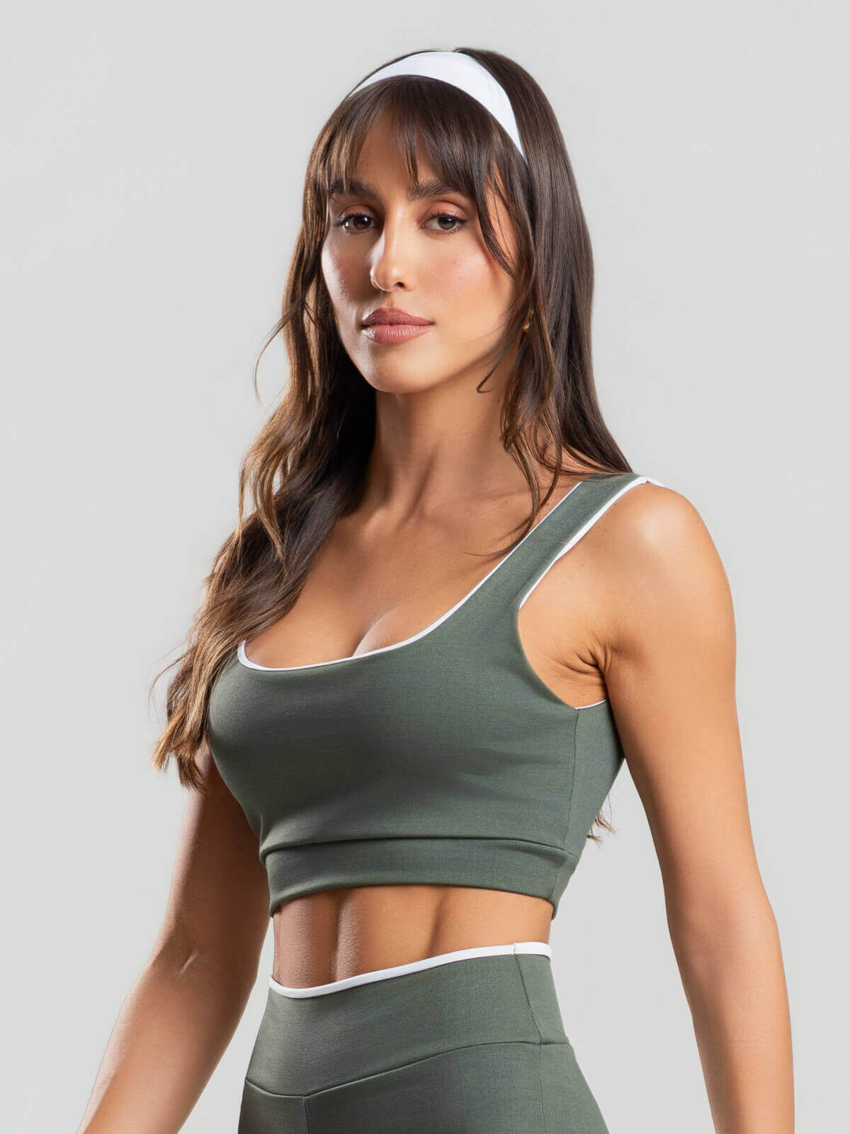 Top Regata Bicolor Suplex Verde - Vicbela