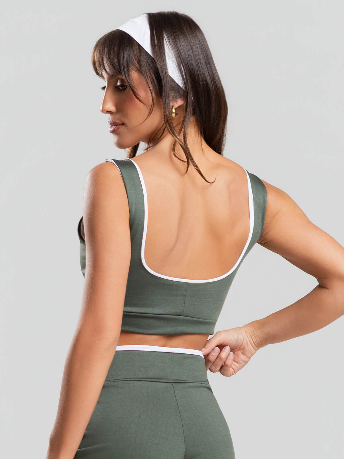 Top Regata Bicolor Suplex Verde - Vicbela