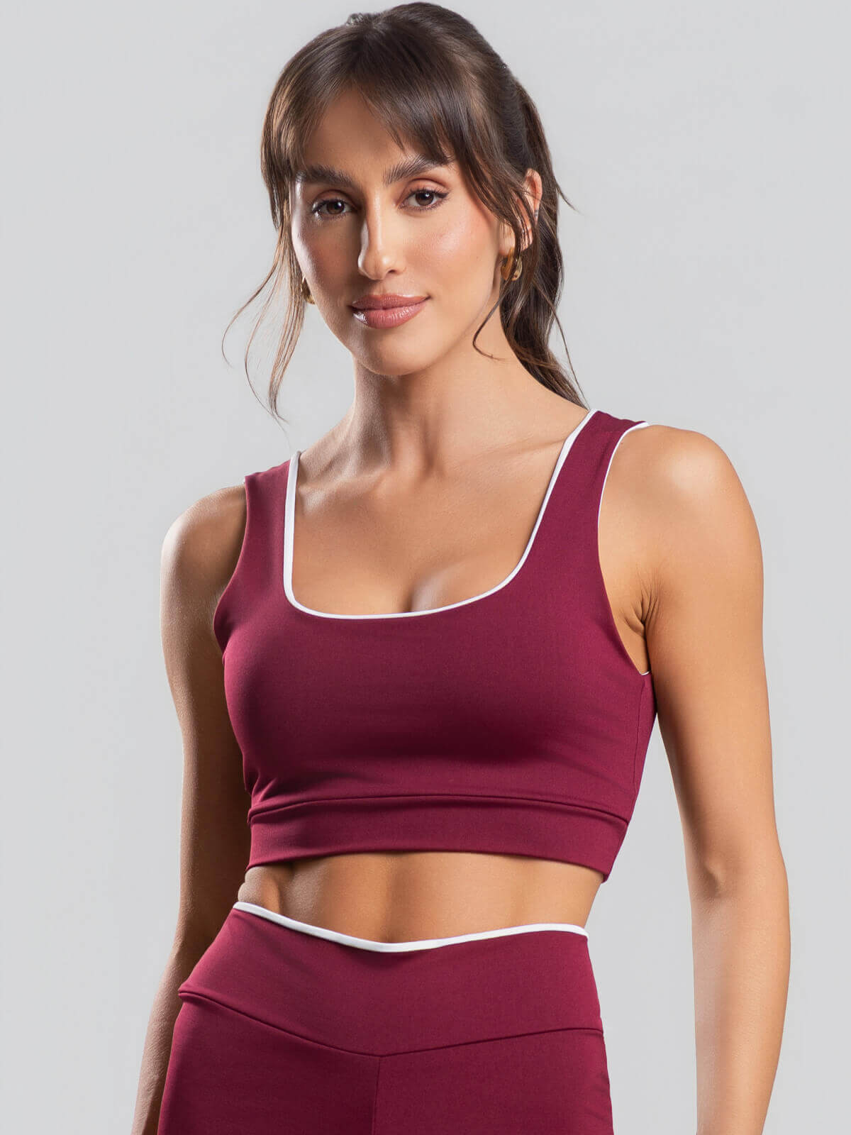 Top Regata Bicolor Suplex Vinho - Vicbela