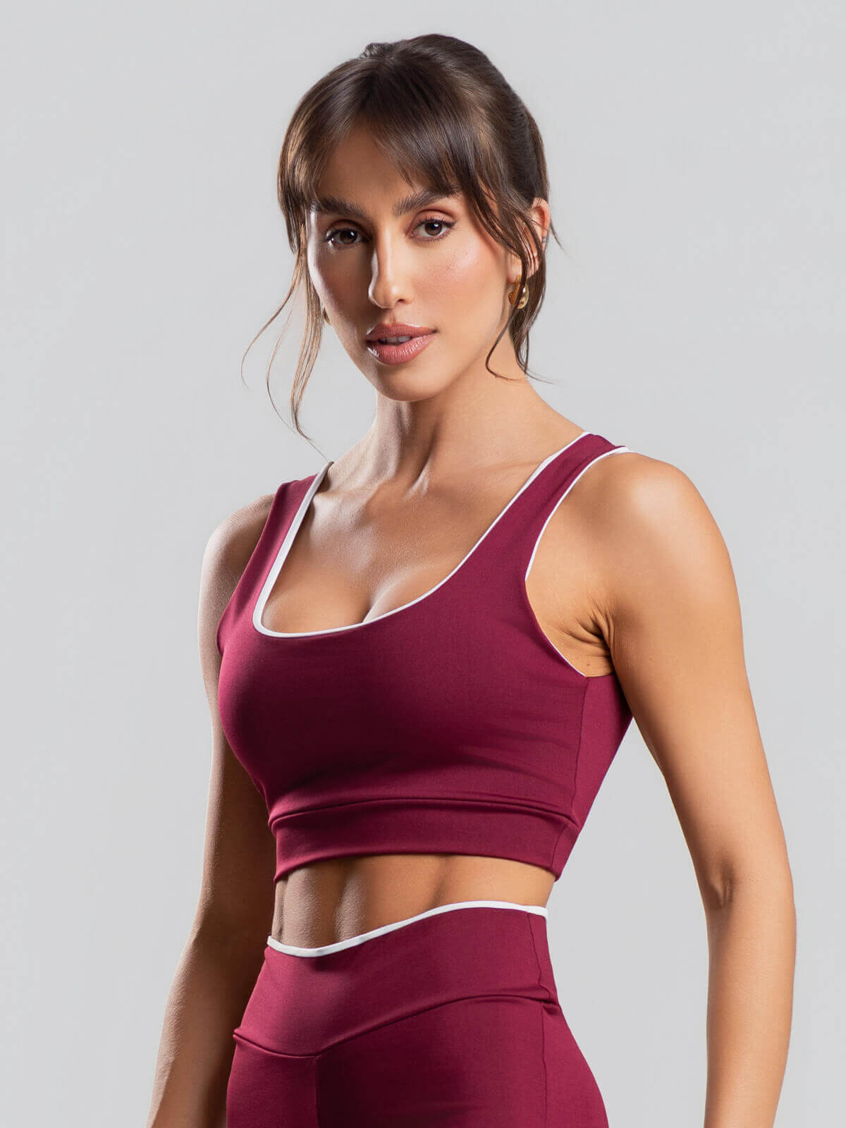 Top Regata Bicolor Suplex Vinho - Vicbela