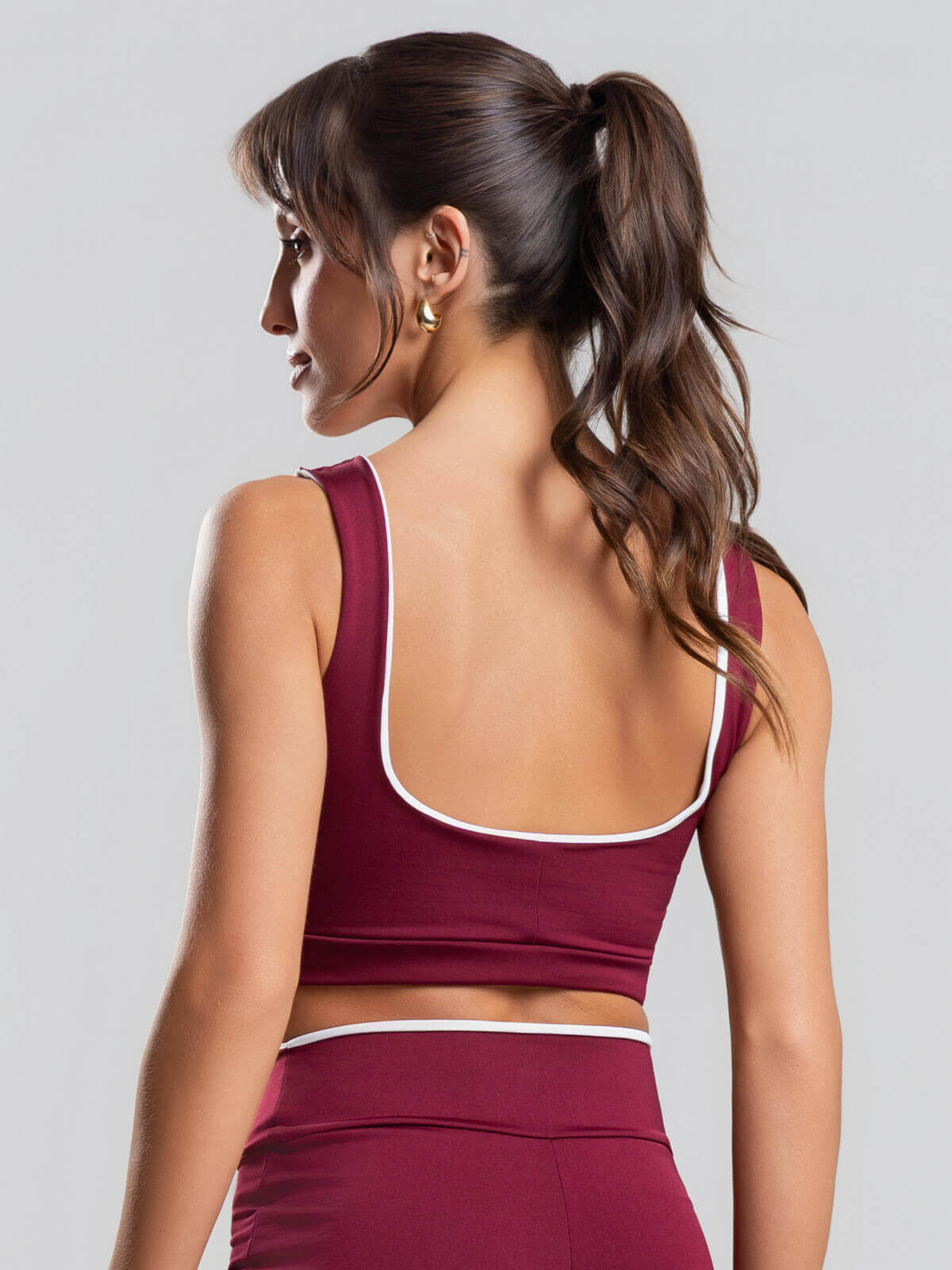 Top Regata Bicolor Suplex Vinho - Vicbela