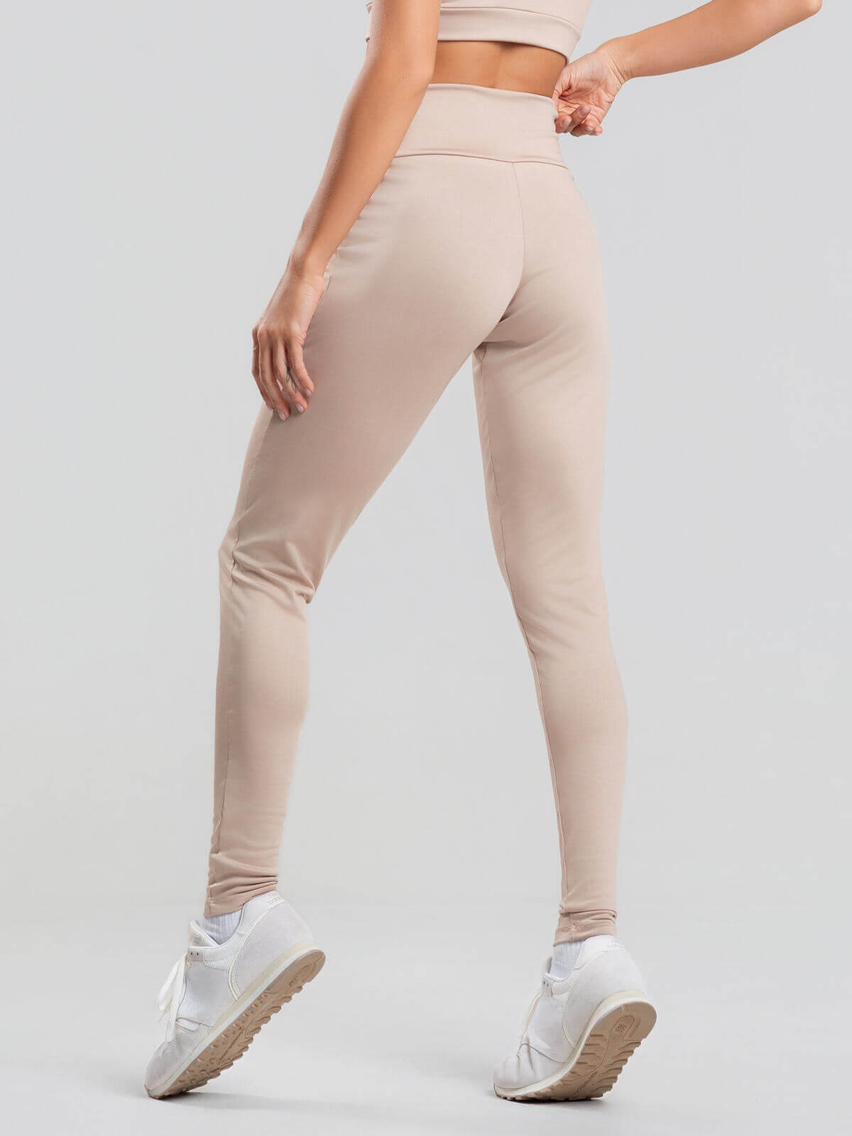 Calça Legging Cintura Alta Suplex Bege - Vicbela