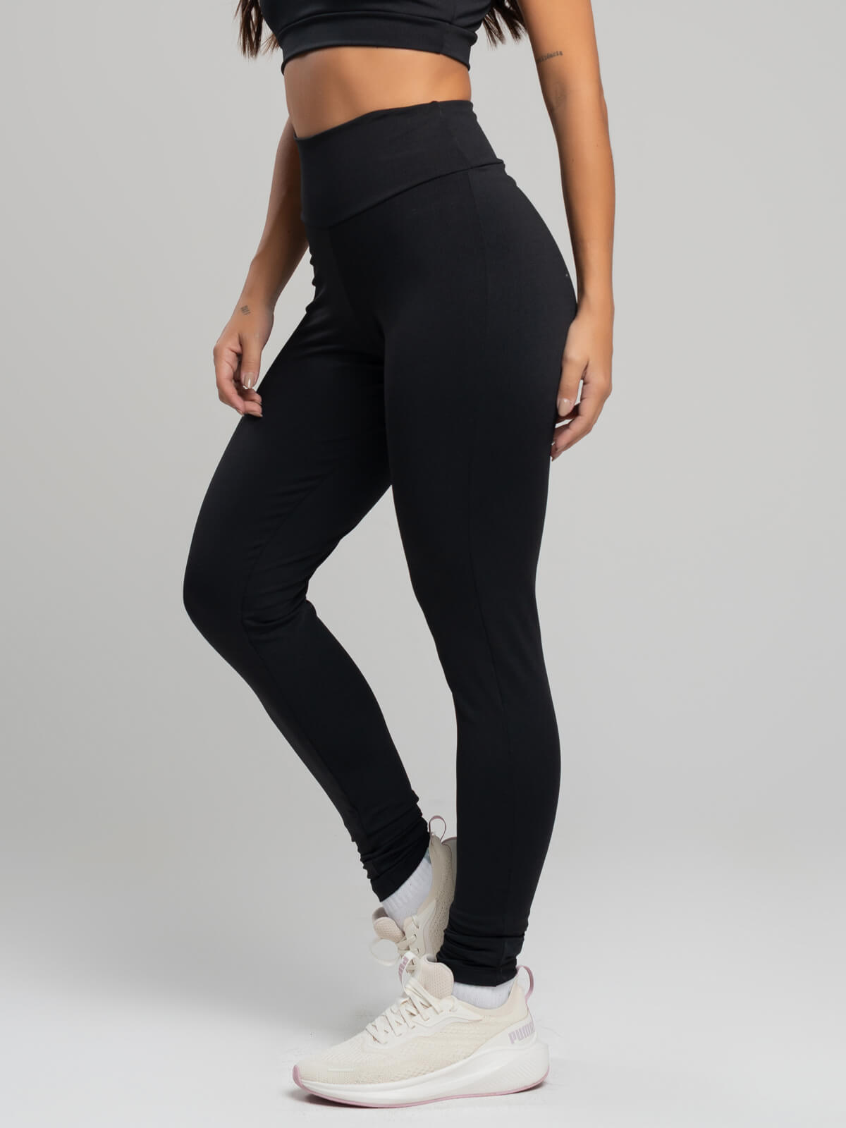 Calça Legging Cintura Alta Suplex Preto - Vicbela