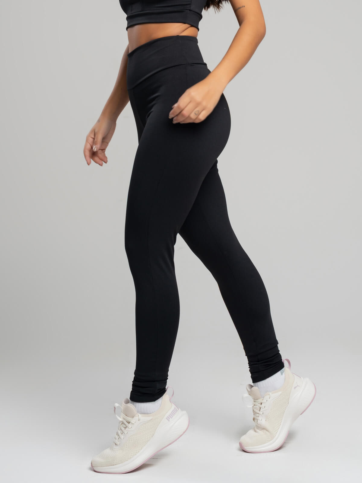 Calça Legging Cintura Alta Suplex Preto - Vicbela