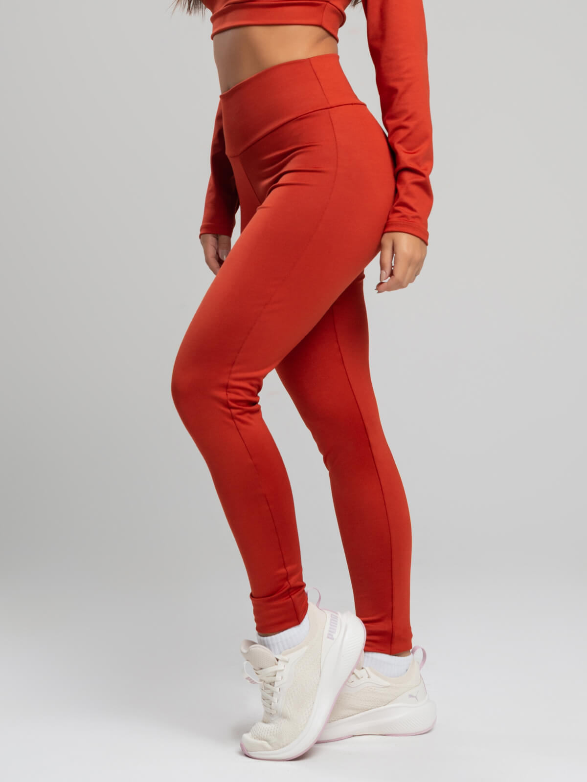 Calça Legging Cintura Alta Suplex Terra - Vicbela