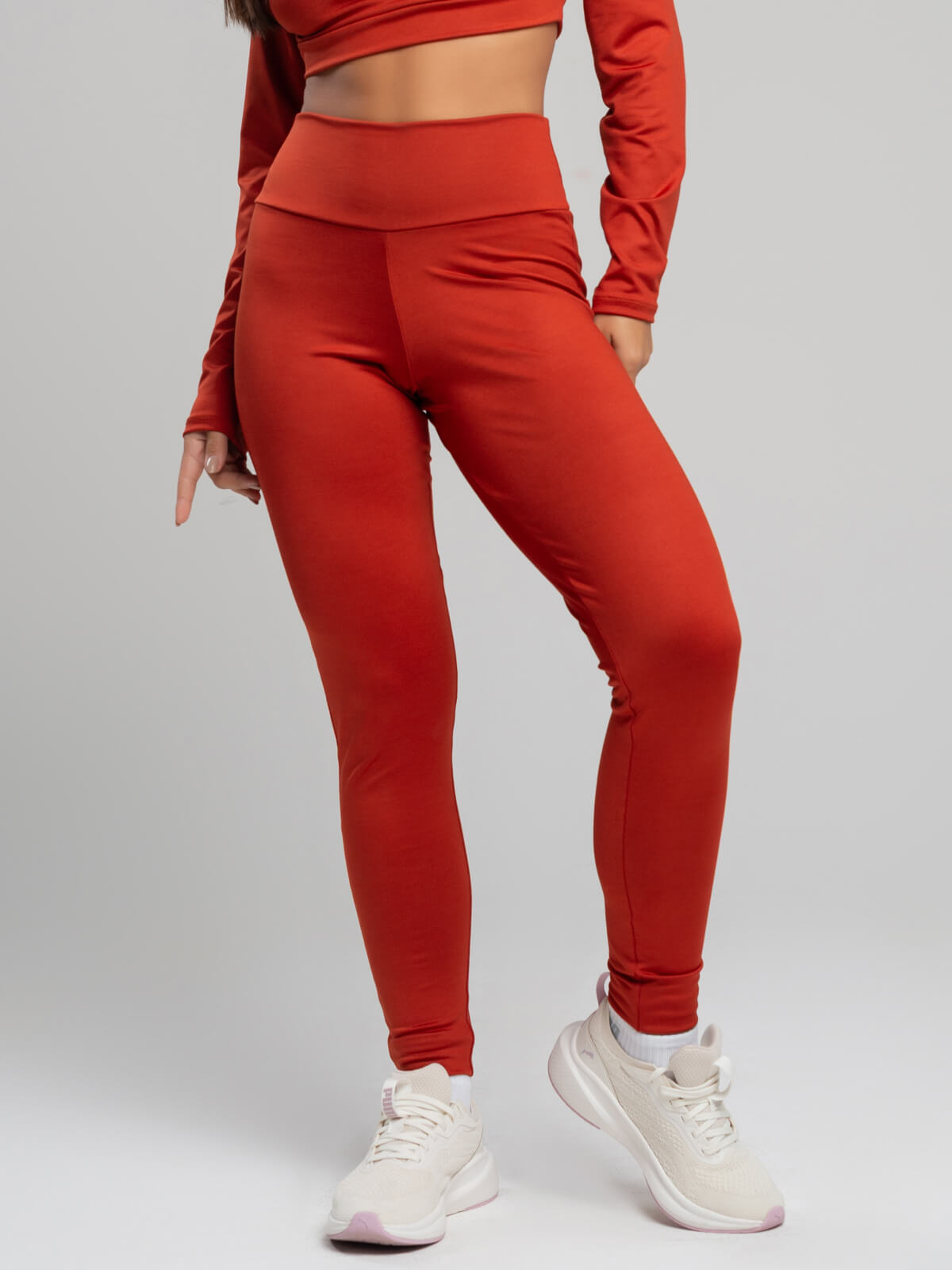 Calça Legging Cintura Alta Suplex Terra - Vicbela